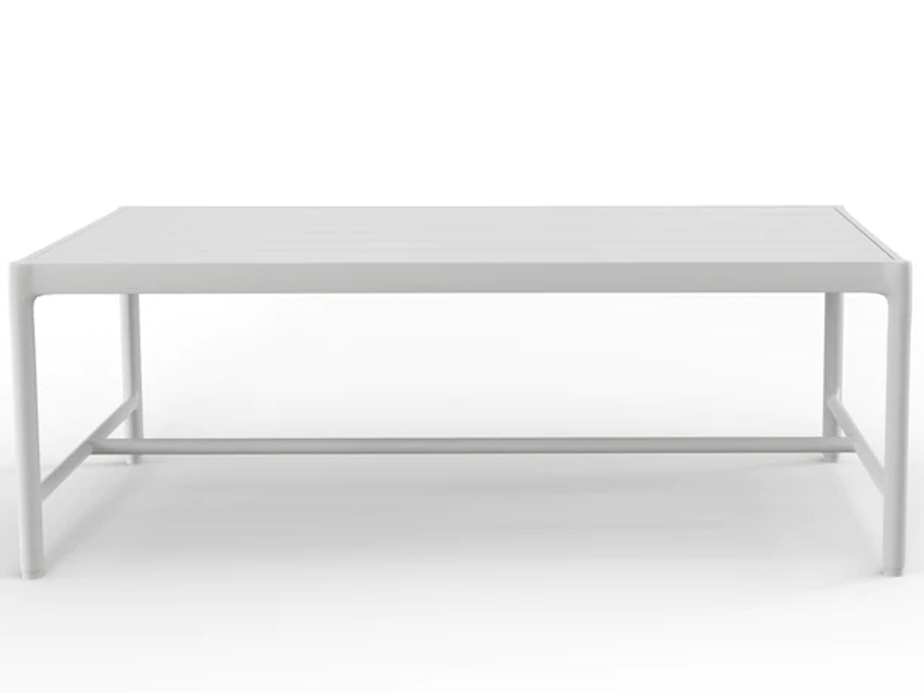 Sunset West Sabbia Aluminum Stain White Rectangular Outdoor Coffee Table