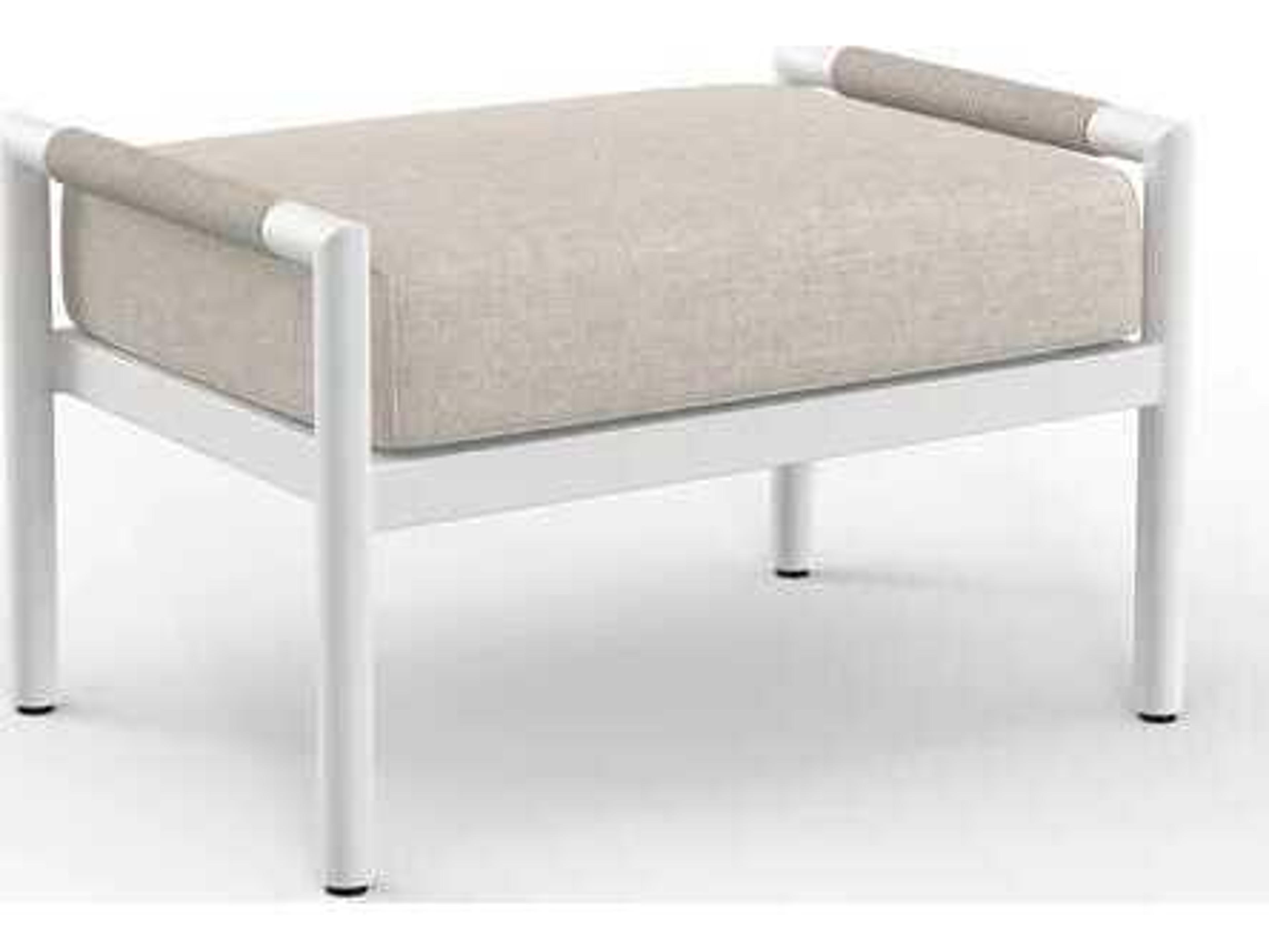 Sunset West Sabbia Whites creams beiges Aluminum Cushion Ottoman
