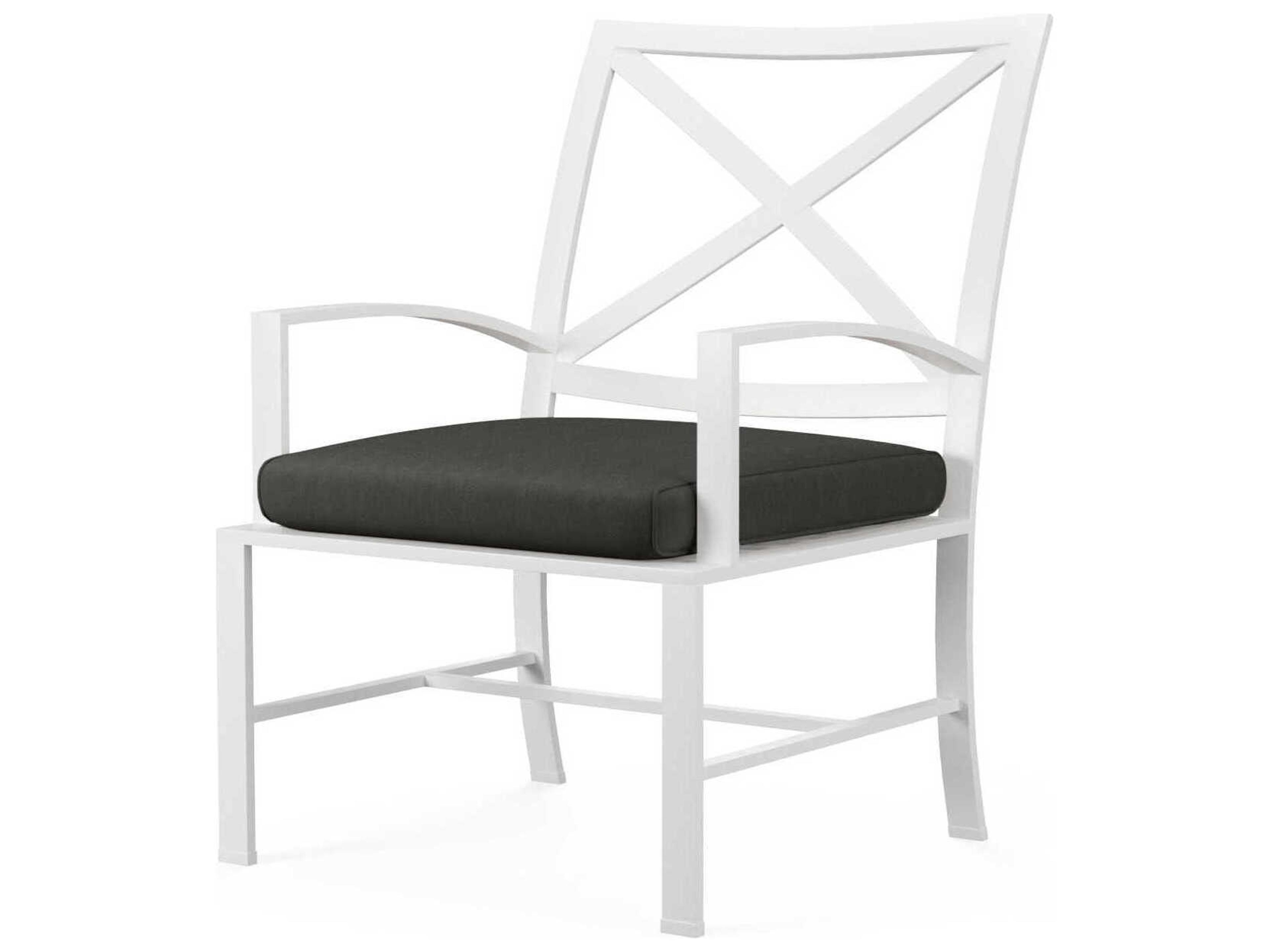 Sunset West Bristol White Aluminum Cushion Dining Chair