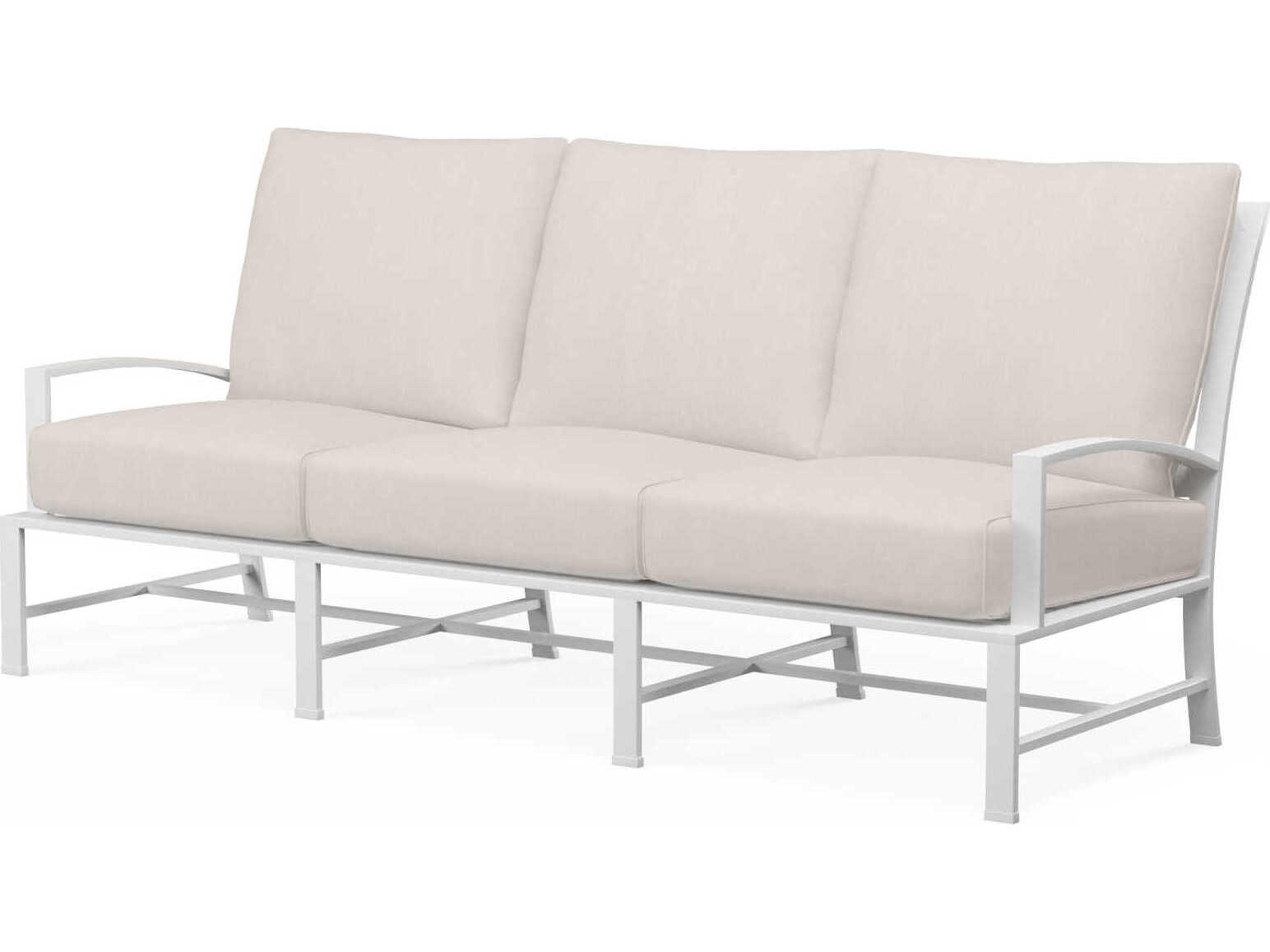 Sunset West Bristol White Aluminum Cushion Sofa