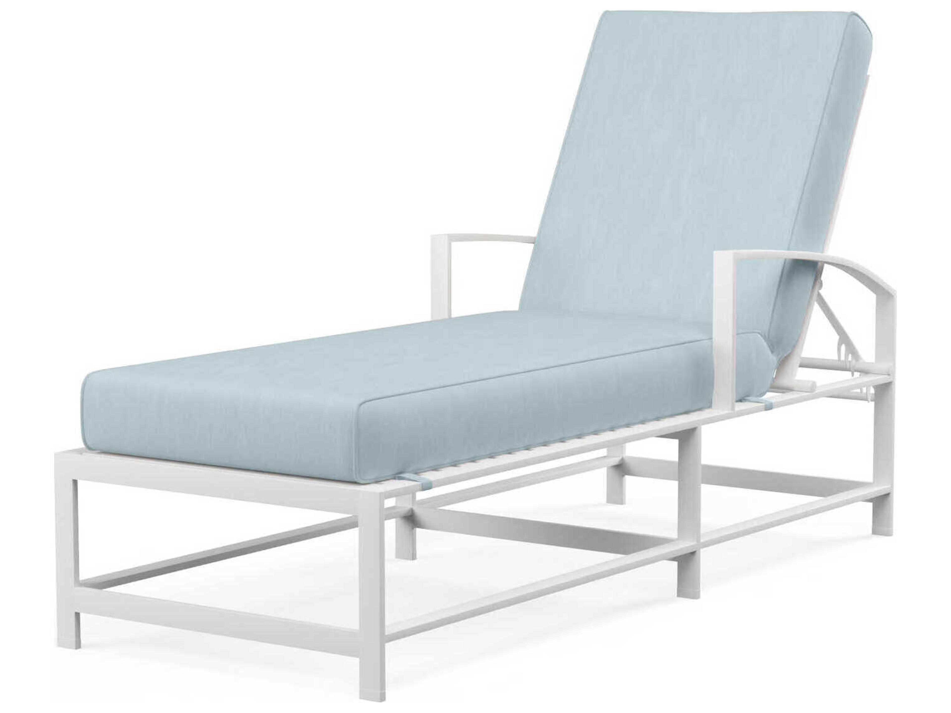 Sunset West Bristol White Aluminum Cushion Chaise Lounge