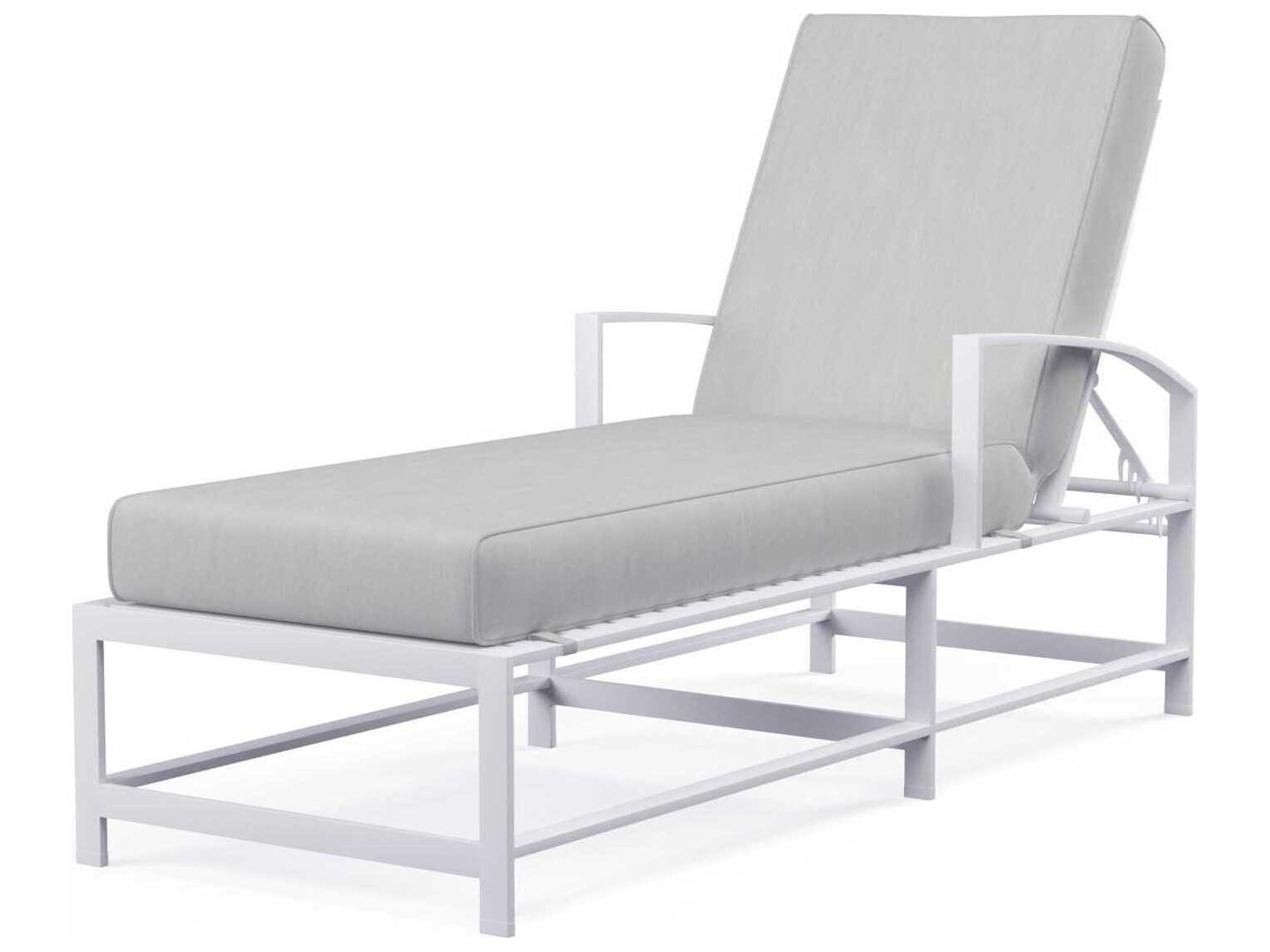 Sunset West Bristol White Aluminum Cushion Chaise Lounge