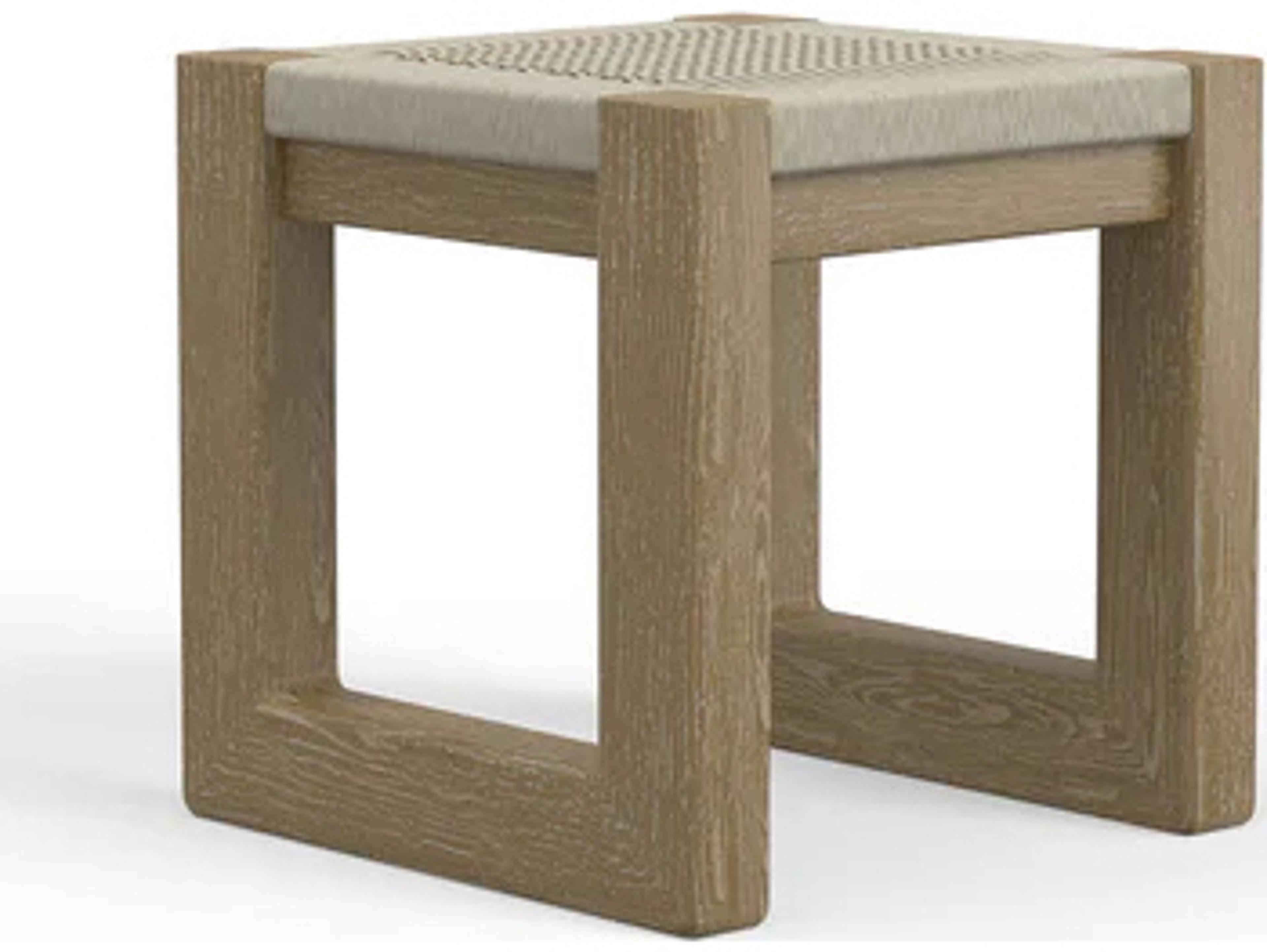 Sunset West Sedona Wicker Teak Natural Square Outdoor End Table