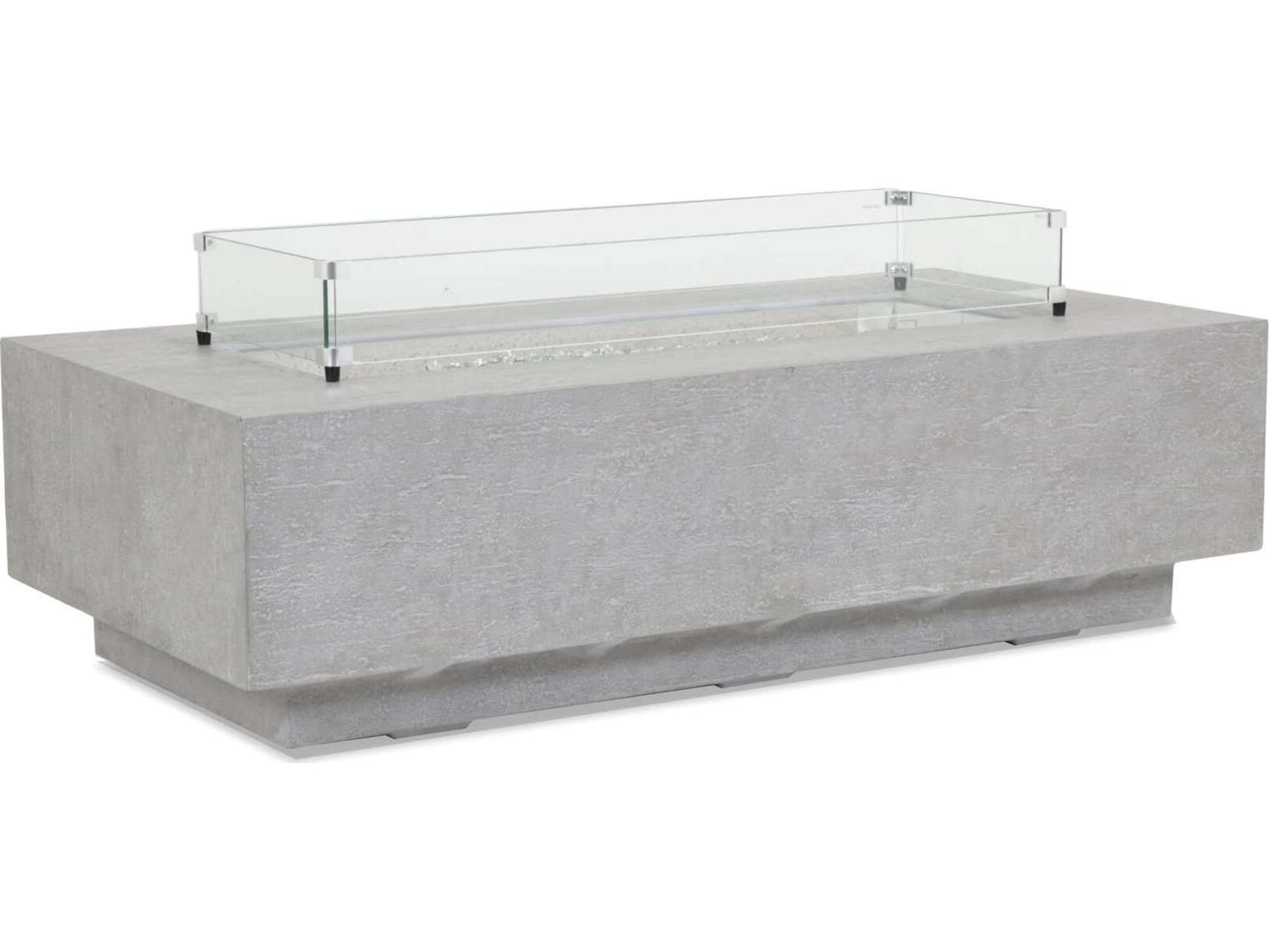 Sunset West Gravelstone Concrete Rectangular Outdoor Fire Pit Table