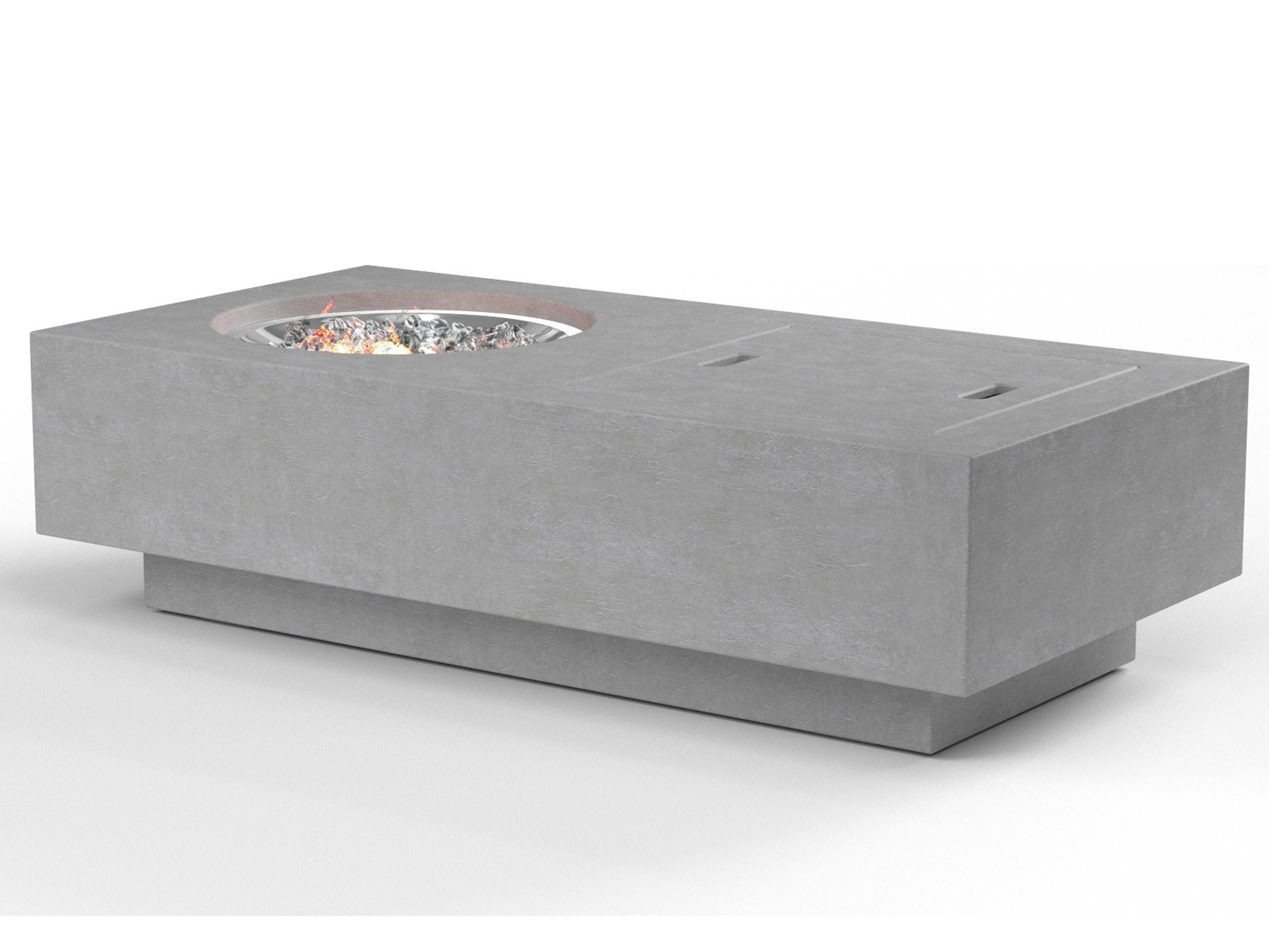 Sunset West GFRC Rectangular Tank Outdoor Patio Fire Pit Table