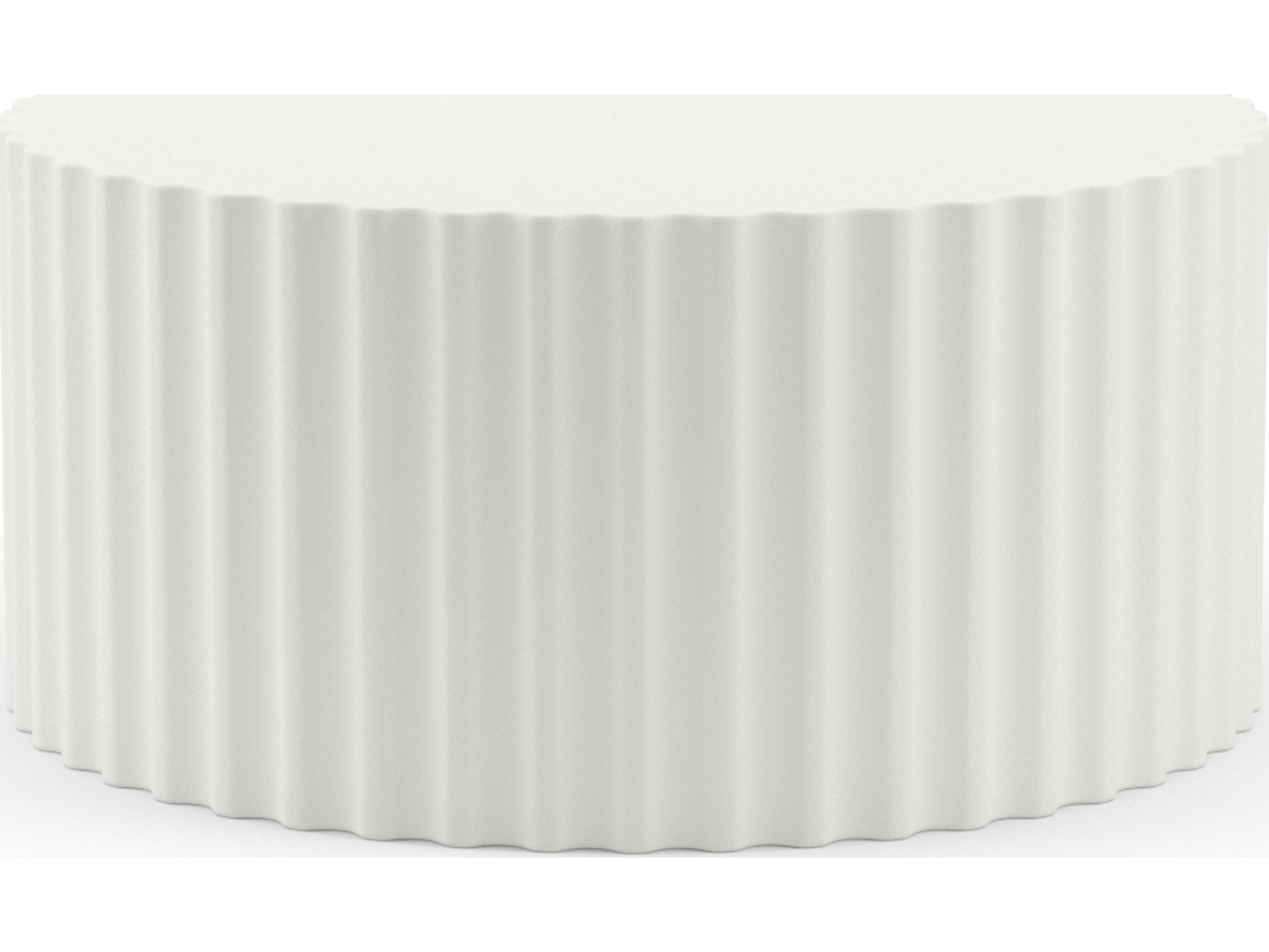 Sunset West Athena Concrete Round Patio Coffee Table in Bone