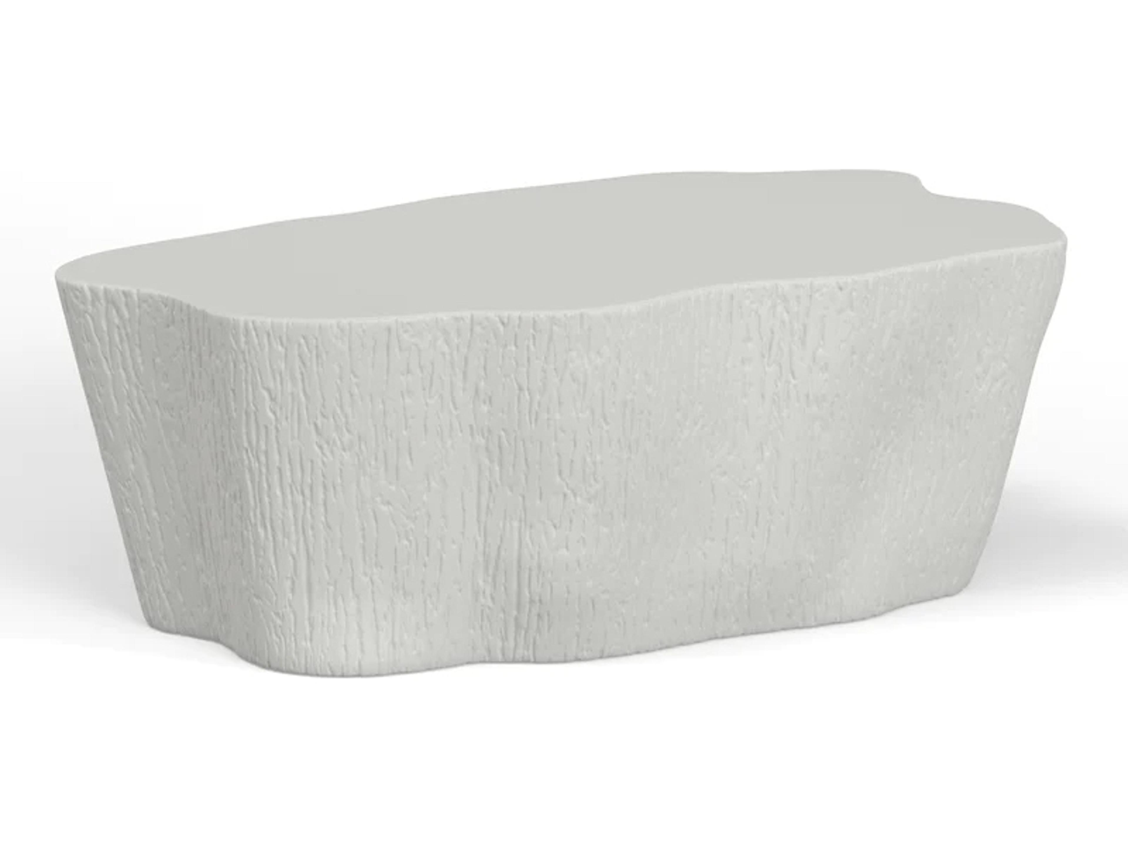 Sunset West Tree Resin Bone White Trunk Patio Coffee Table