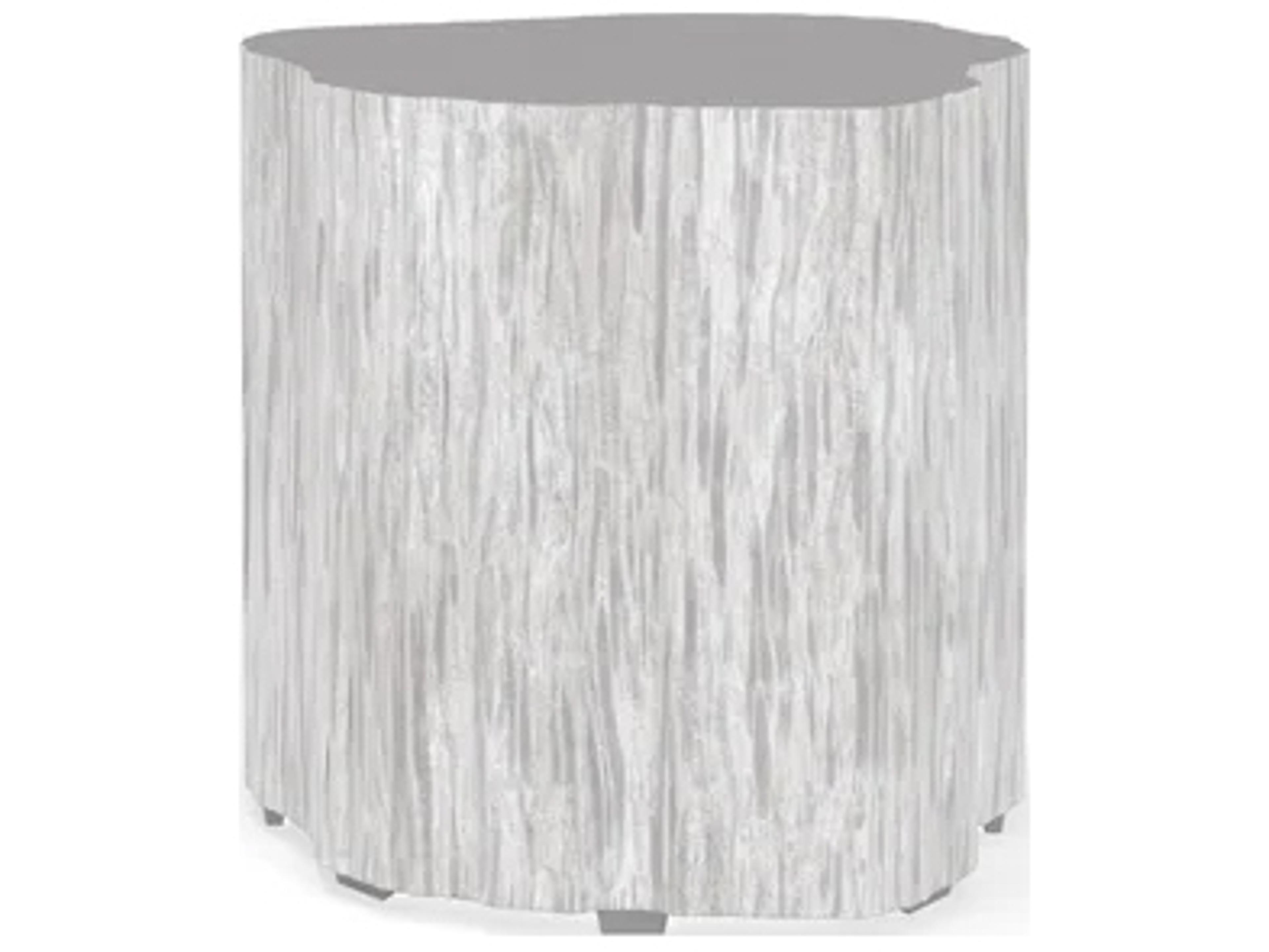 Sunset West Tree Resin Bone White Round Trunk Outdoor End Table
