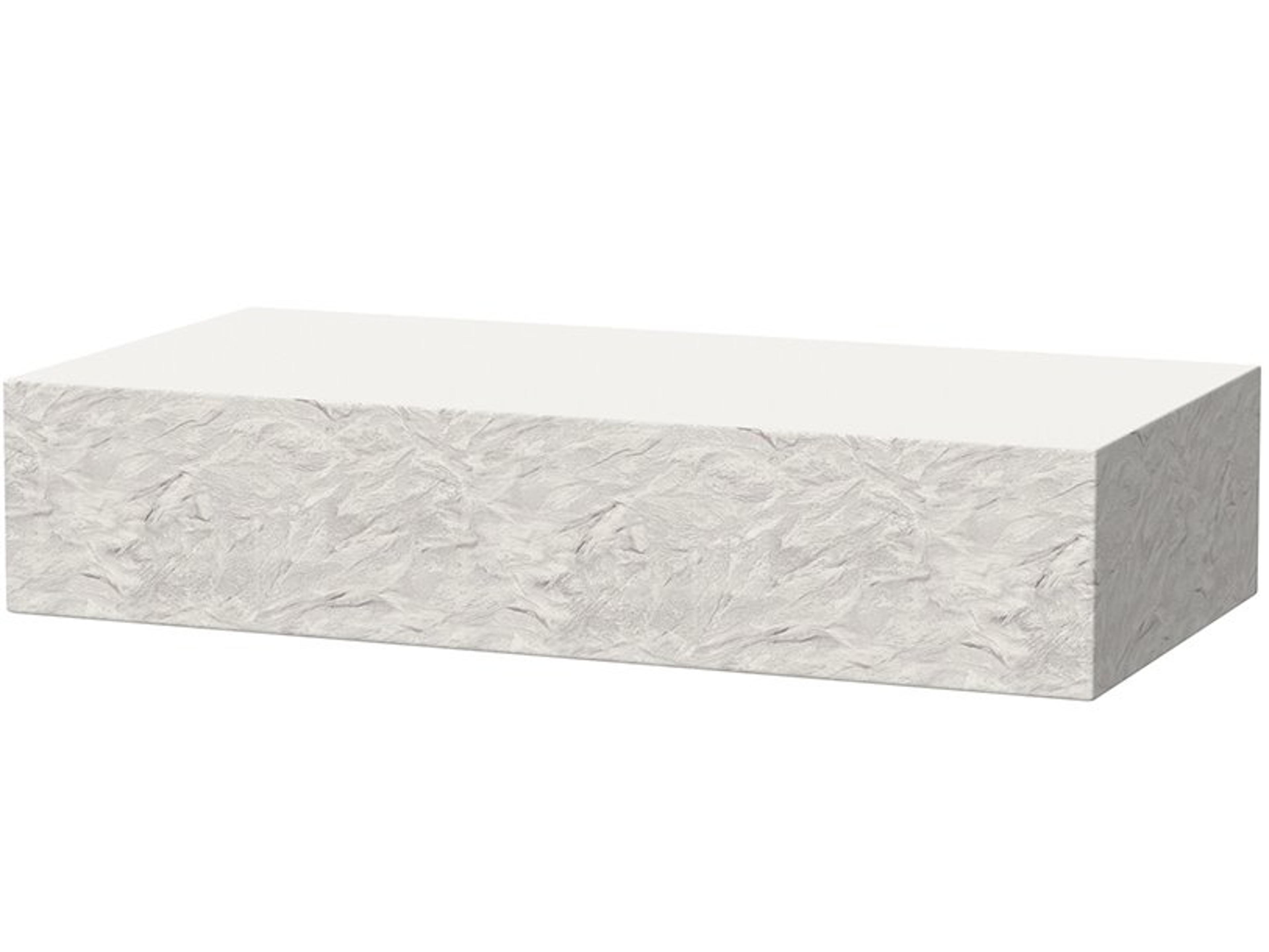 Sunset West Antique Stone Resin Bone White Rectangular Outdoor Patio Coffee Table