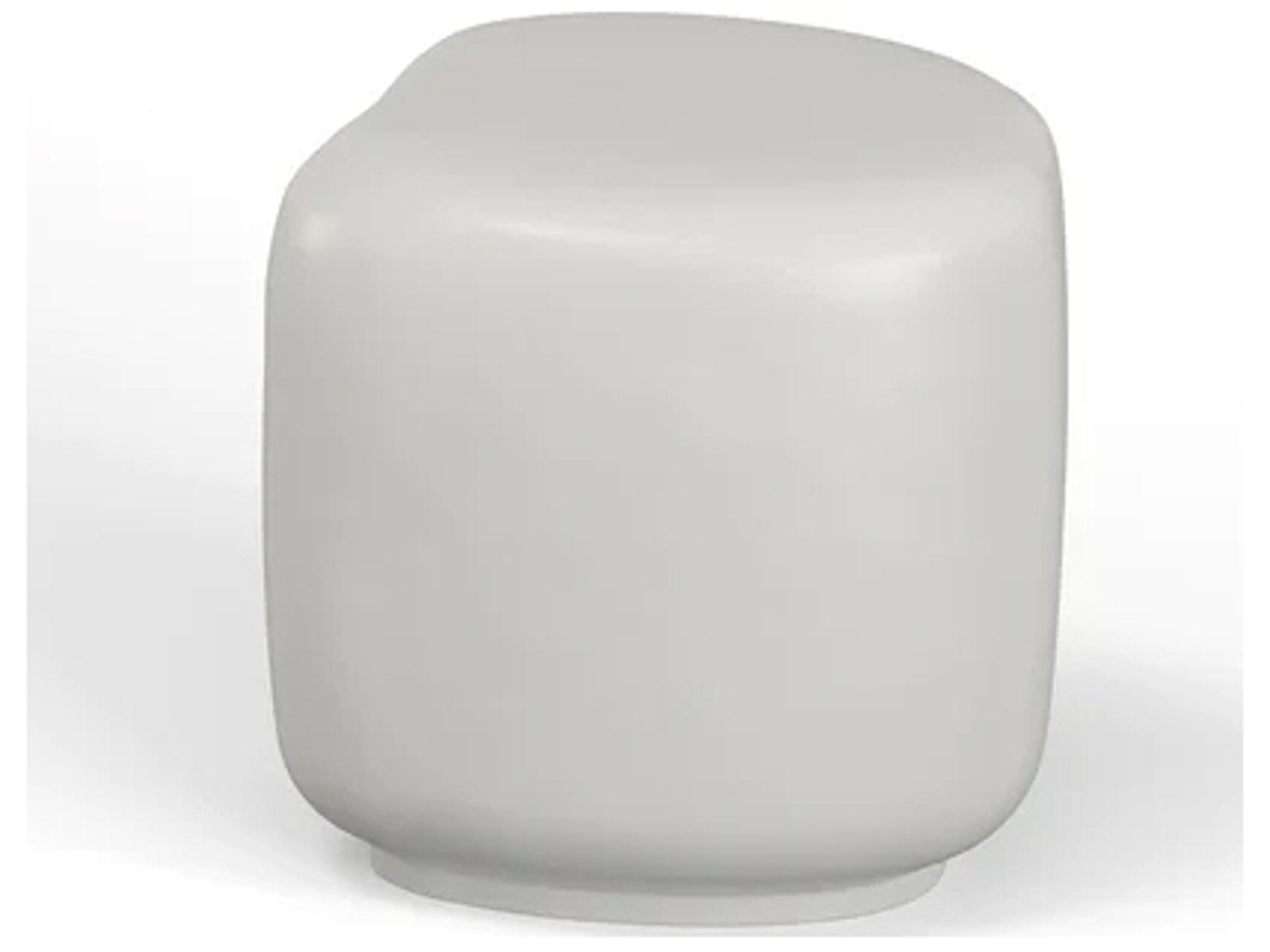 Sunset West Pebble Resin Bone White Square Outdoor Patio End Table