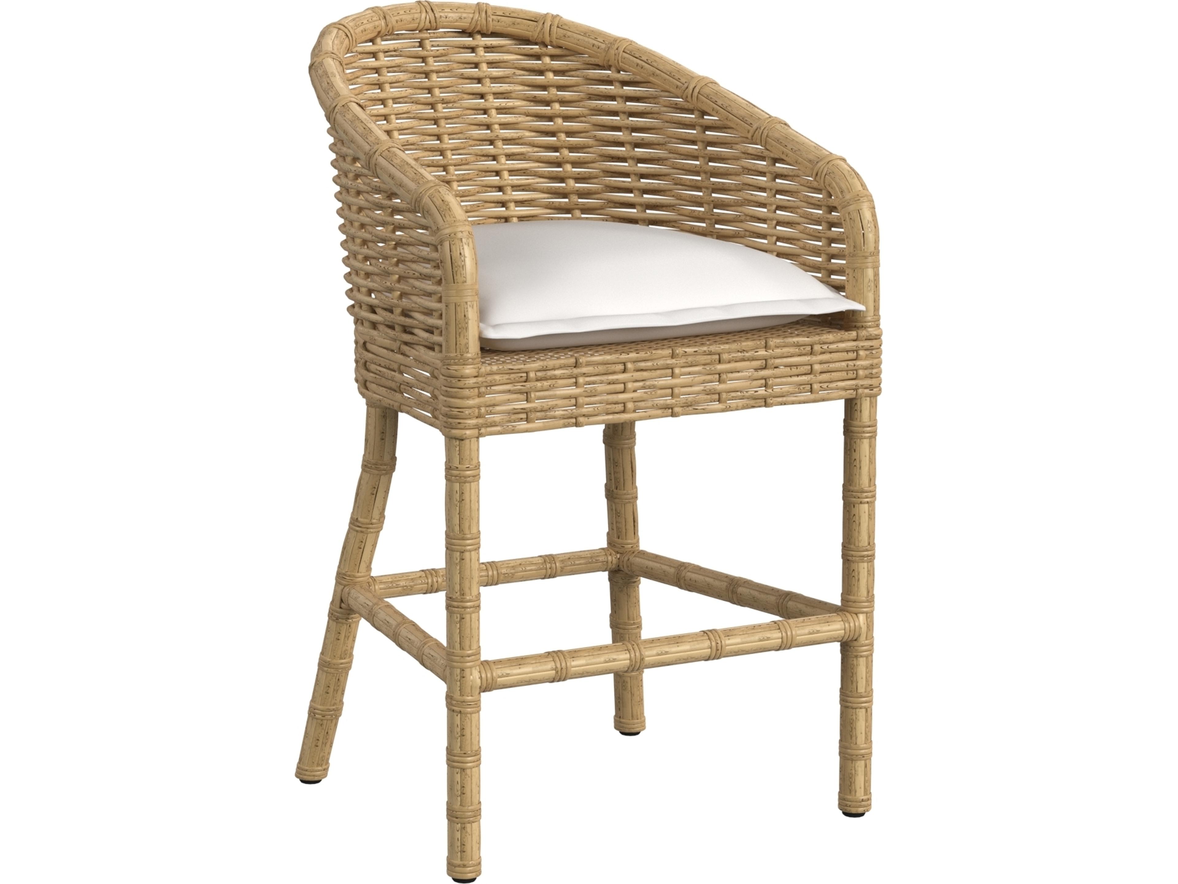 Sunset West Playa Counter Stool in Soothe Pearl with Flange Welt