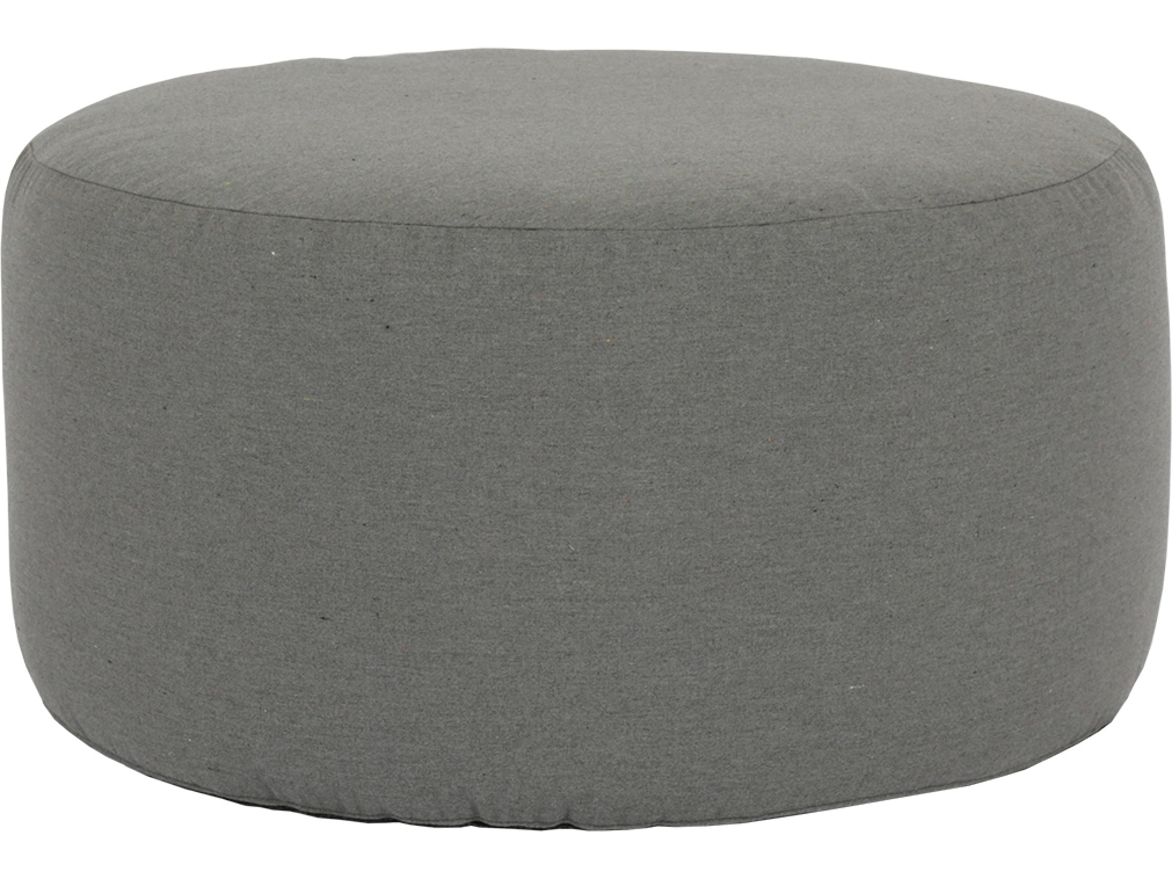 Sunset West Pouf 36'' Round Coffee Table Outdoor Patio Ottoman in Heritage Granite