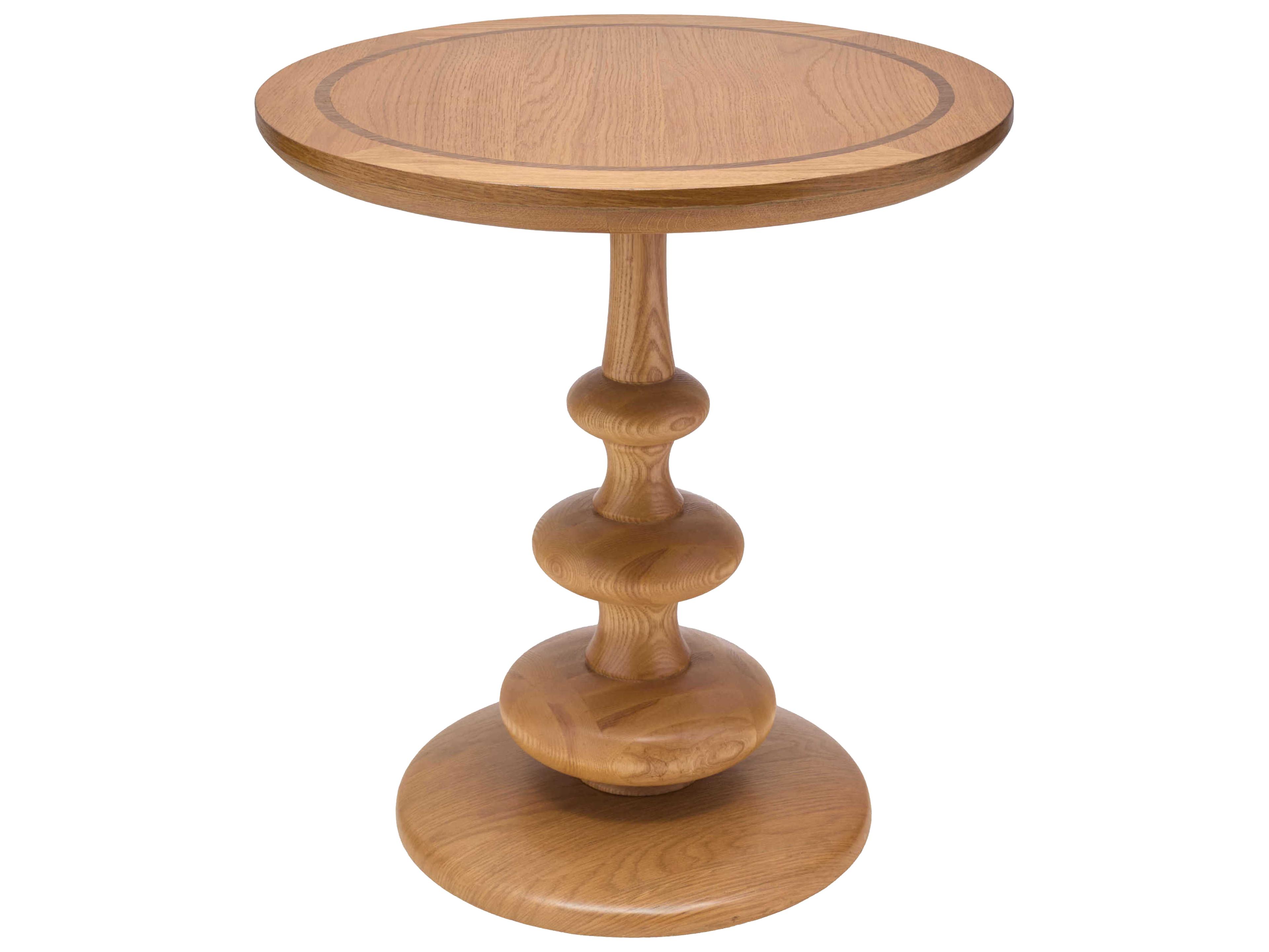 Surya Adour Round Wood Dark Brown End Table
