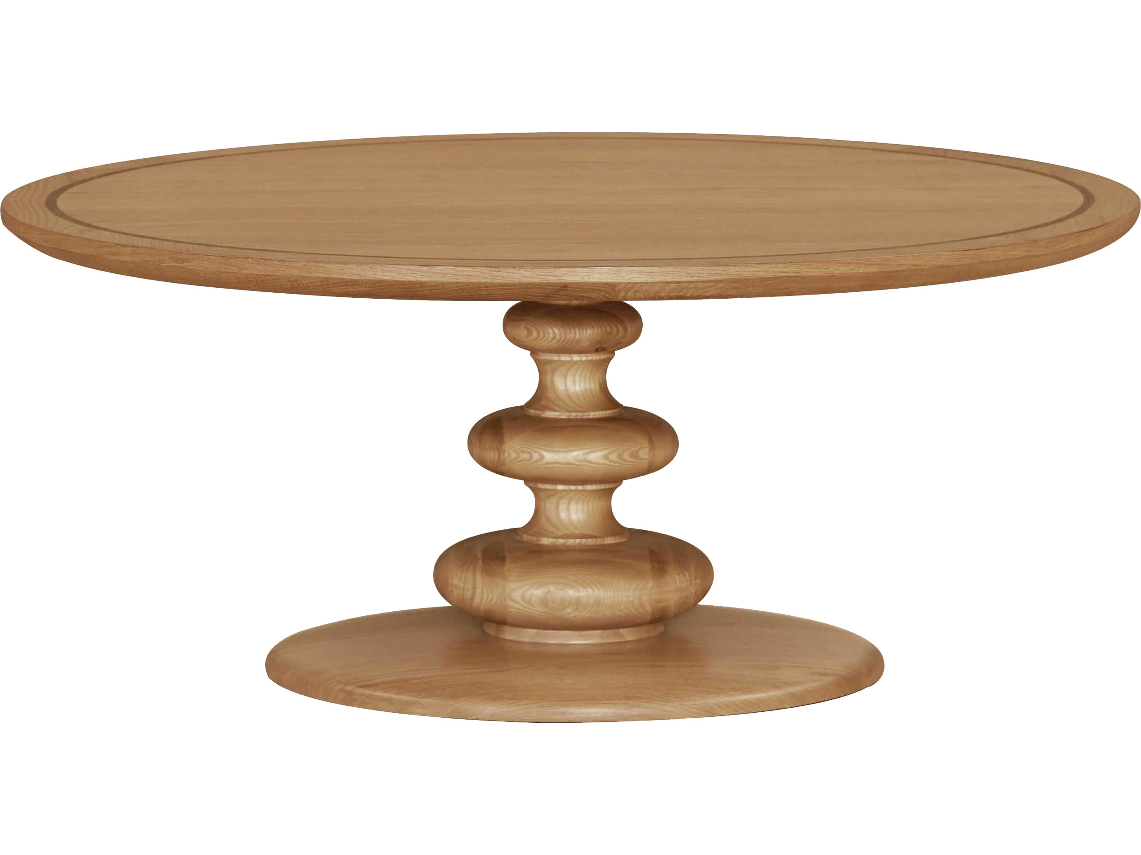 Surya Adour Round Wood Dark Brown Coffee Table