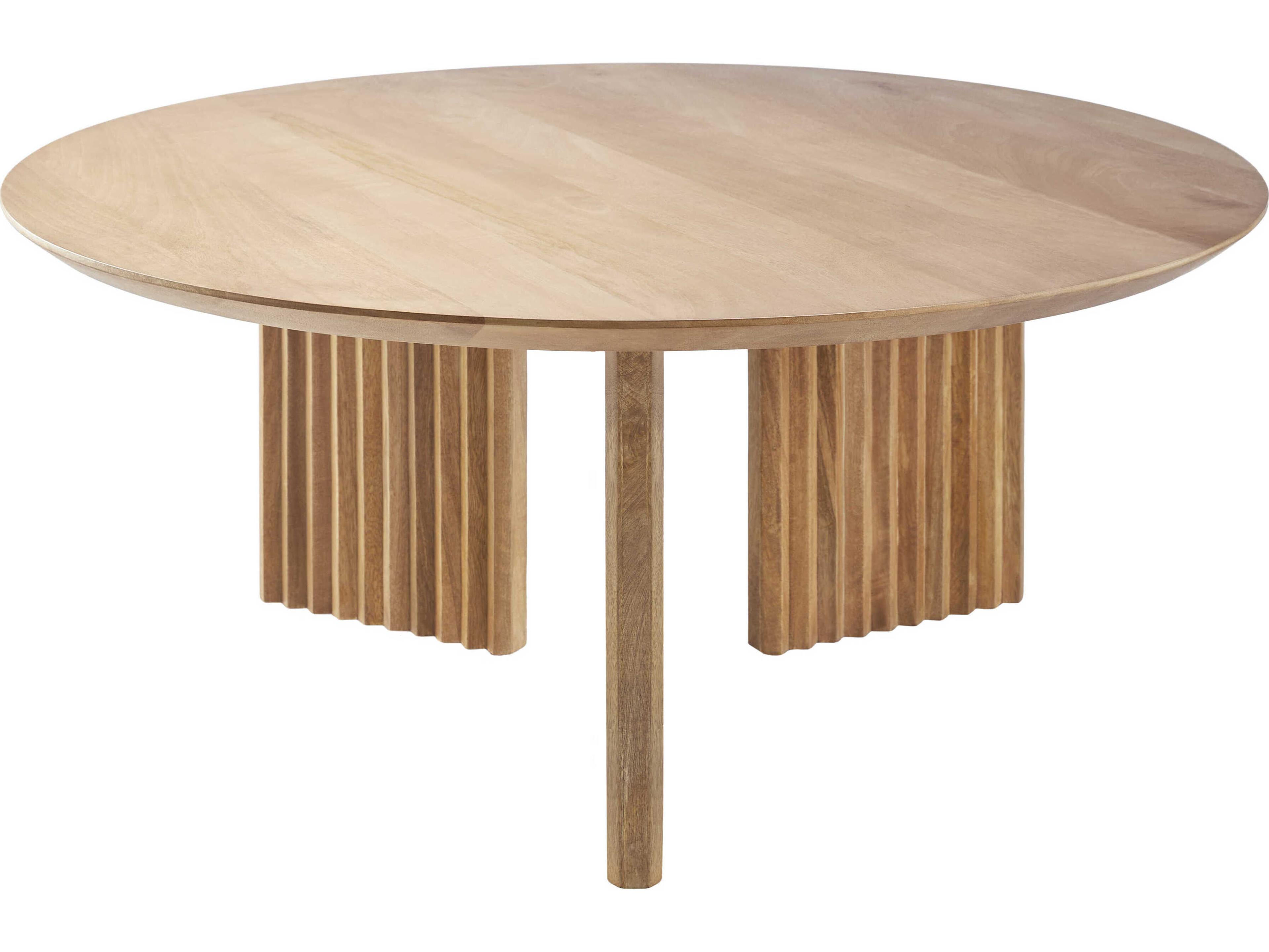 Surya Agnes Round Wood Brown Coffee Table