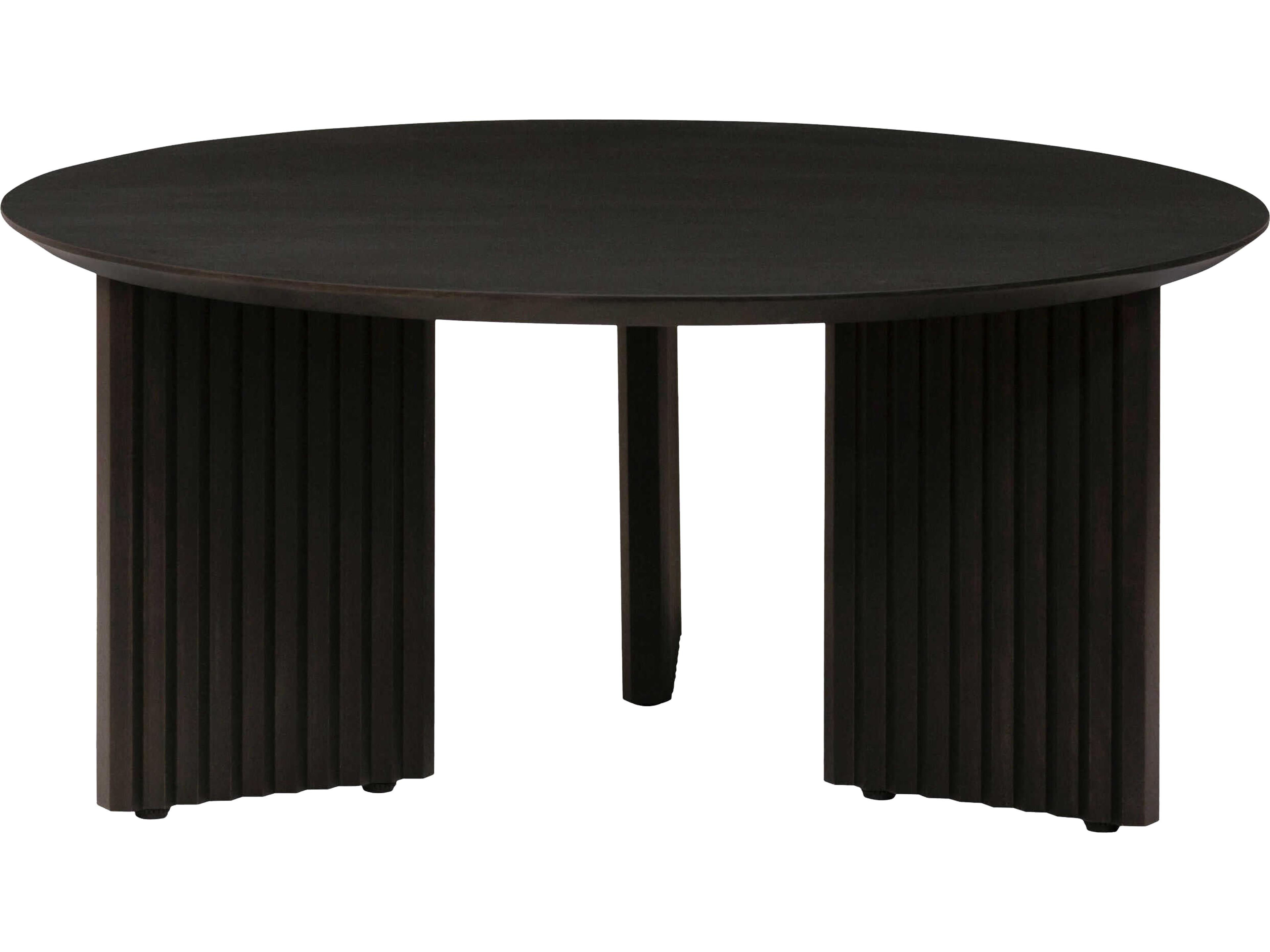 Surya Agnes Round Wood Black Coffee Table