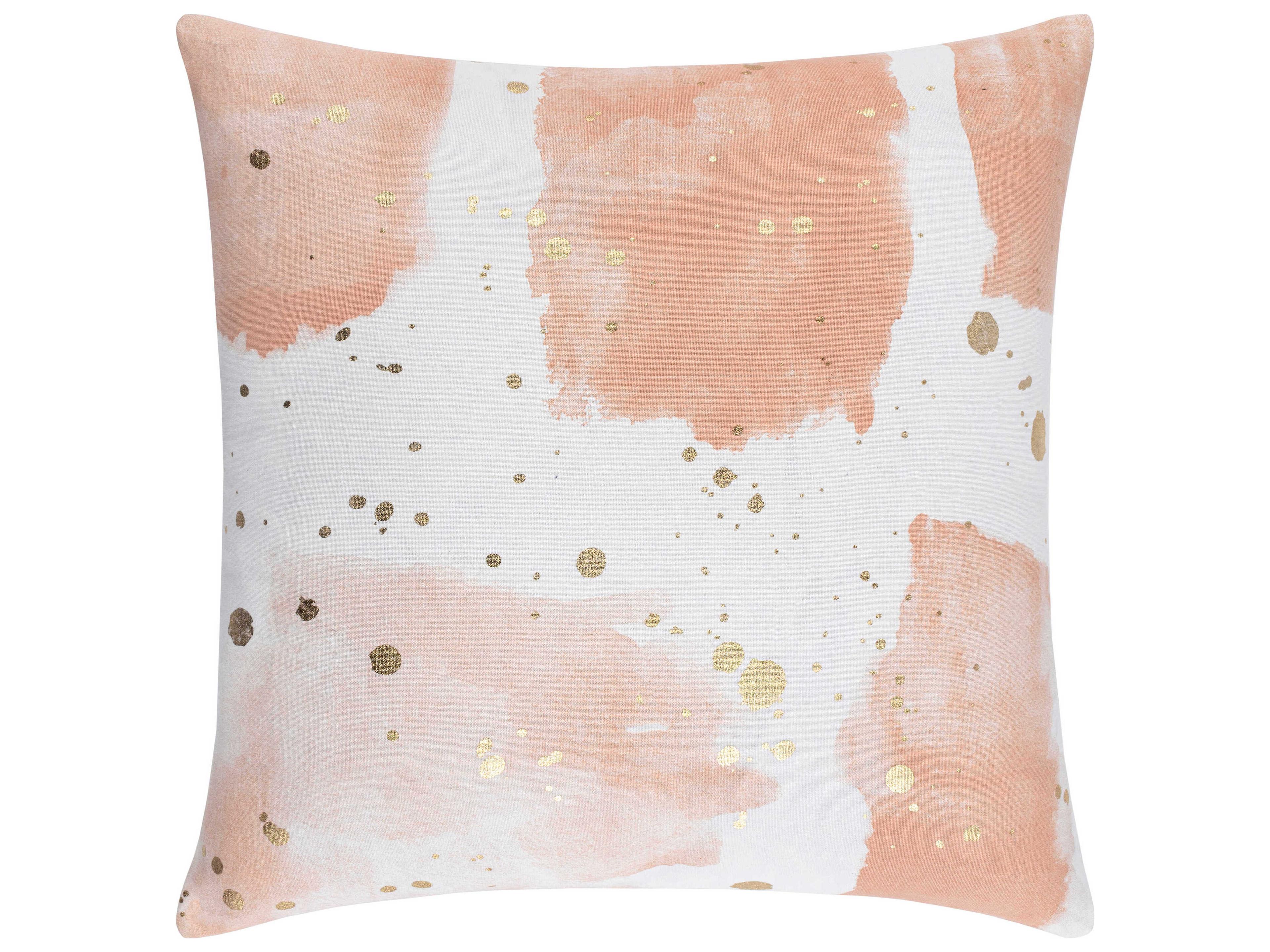 Surya Sheana Peach / White / Metallic Gold Pillow