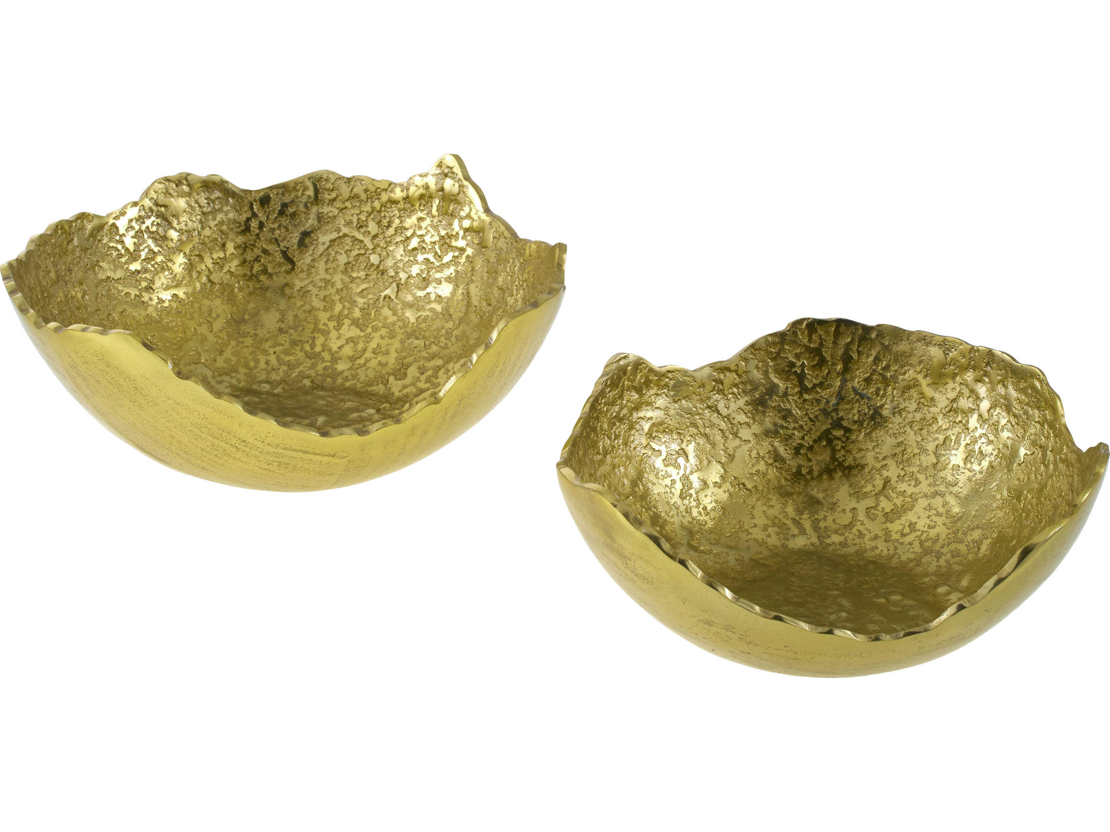 Surya Anhui Metallic Brass Decorative Bowl Set of 2