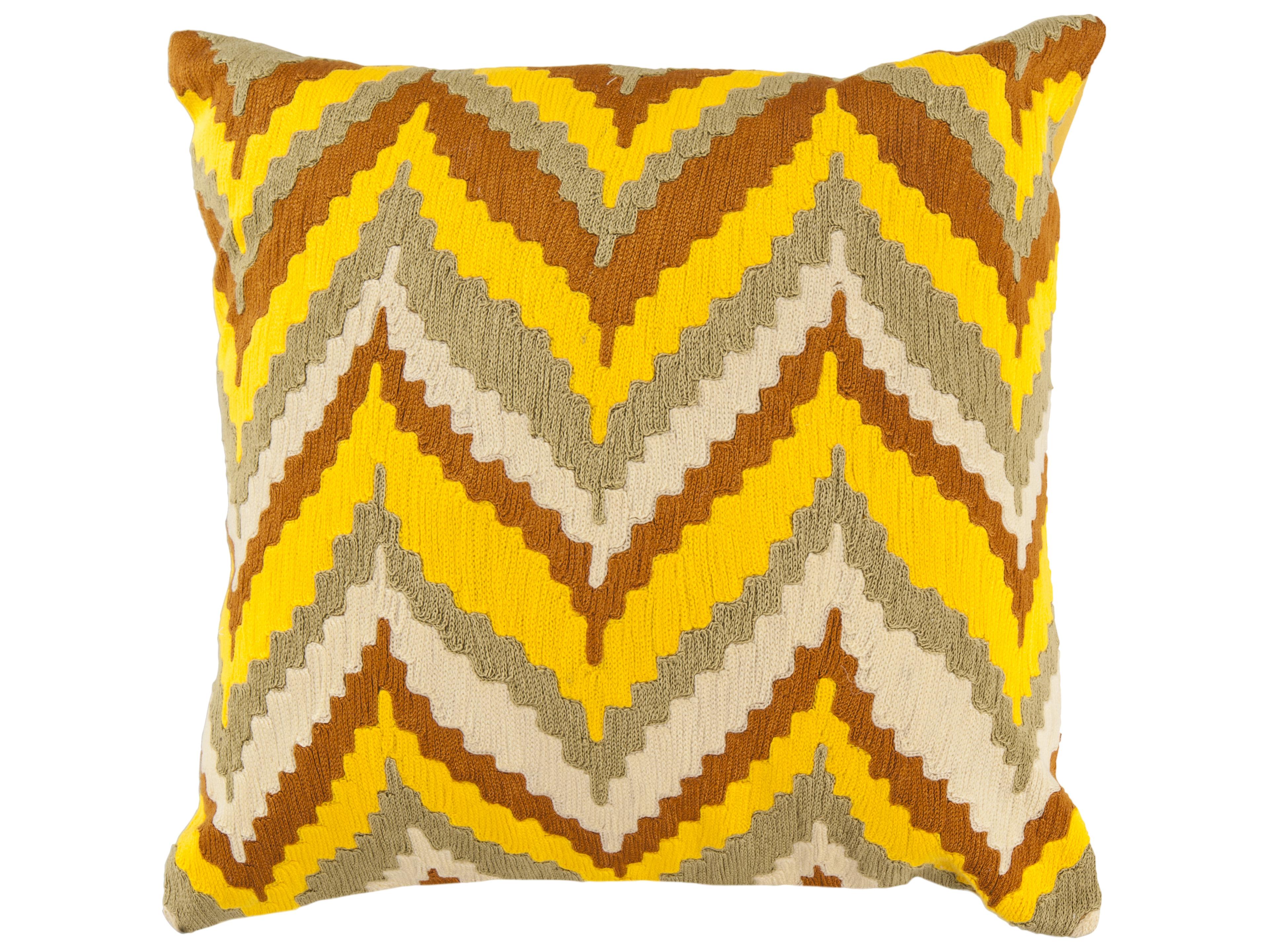 Surya Ikat Yellow Pillow