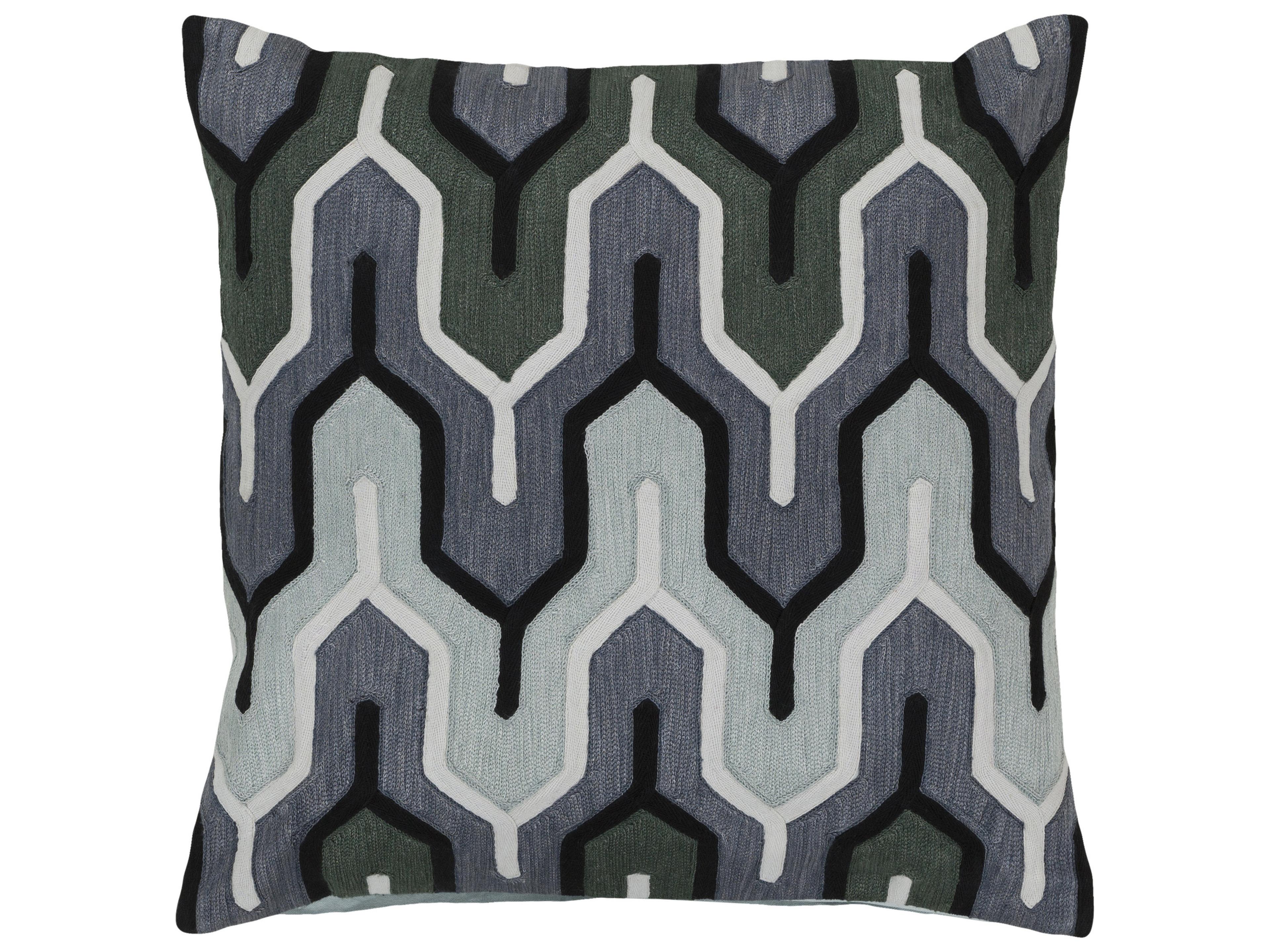 Surya Aztec Denim Pillow