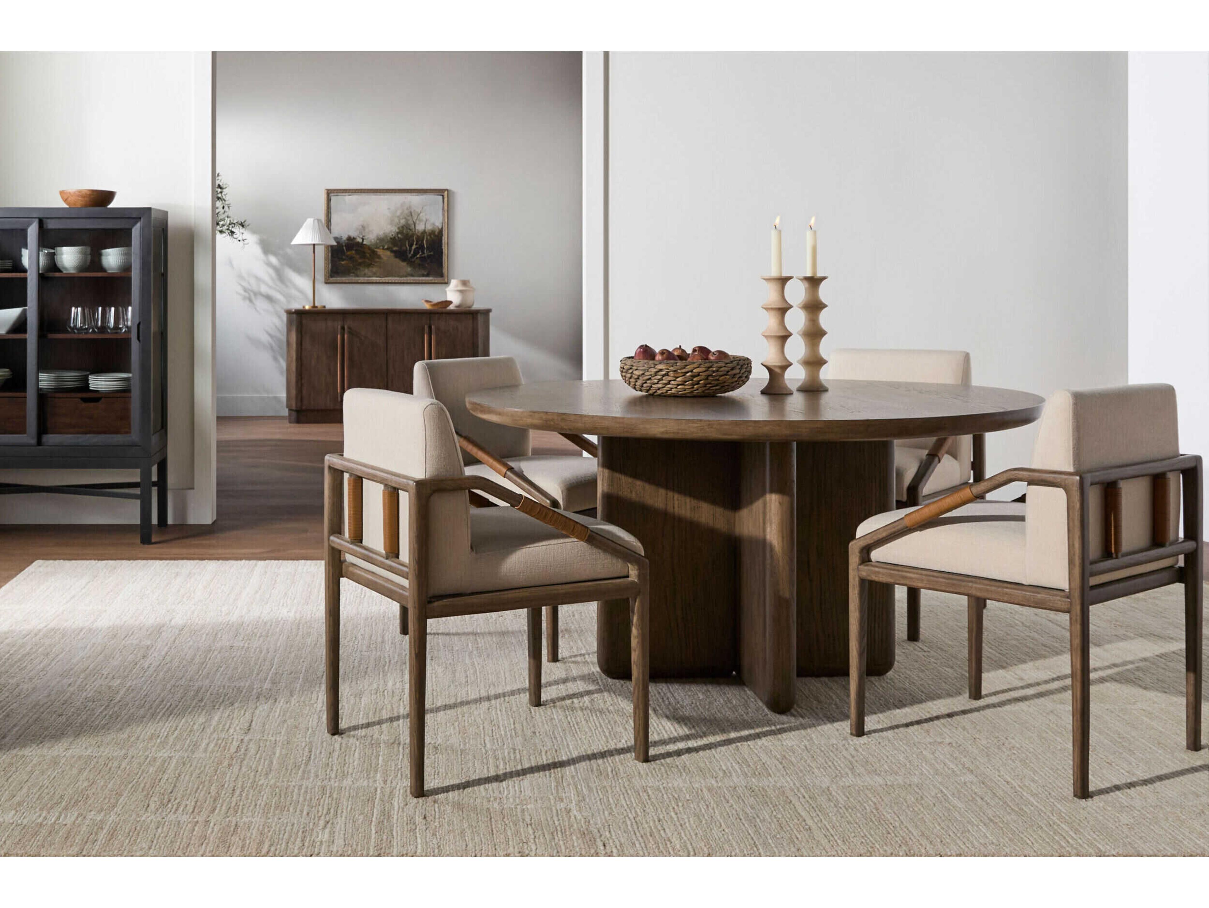 Surya Becki Owens Oak Wood Atra Dining Room Set