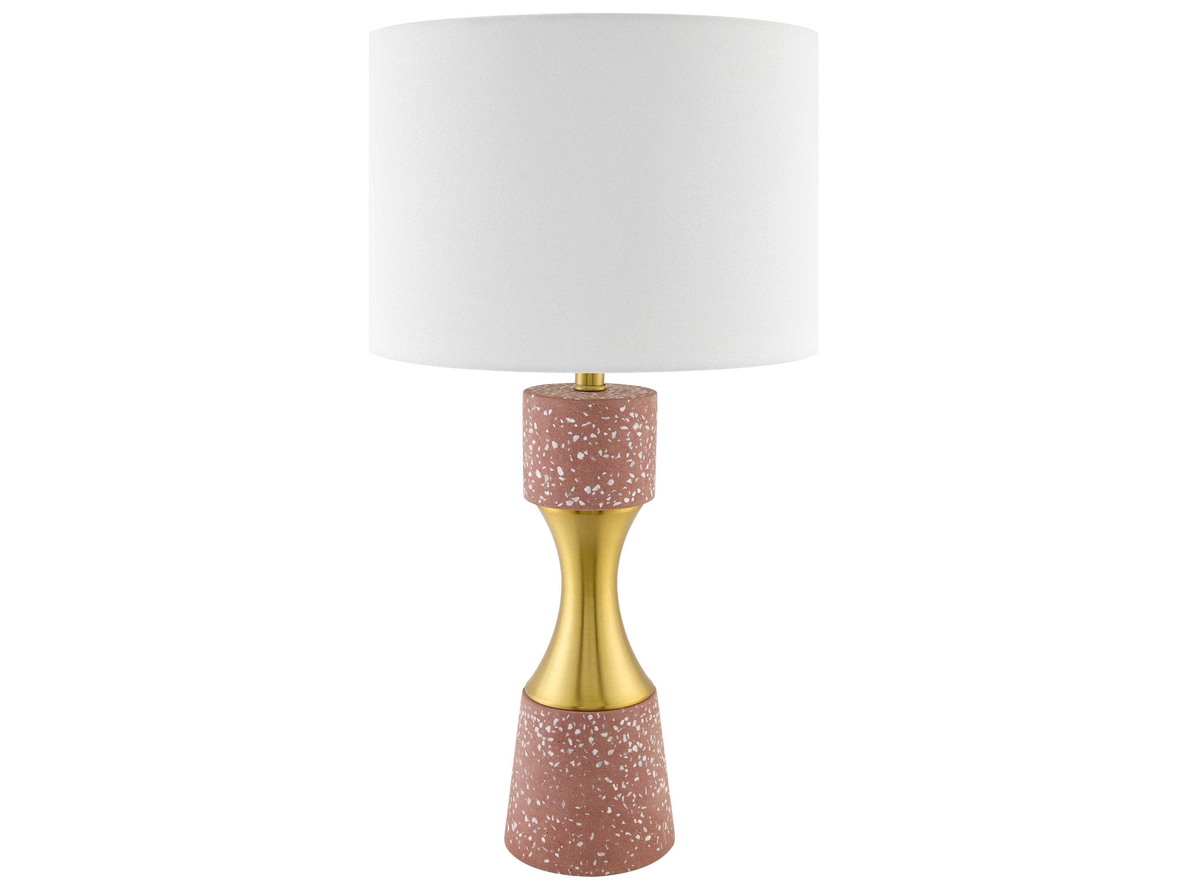 Surya Arroyo Red White Linen Buffet Lamp