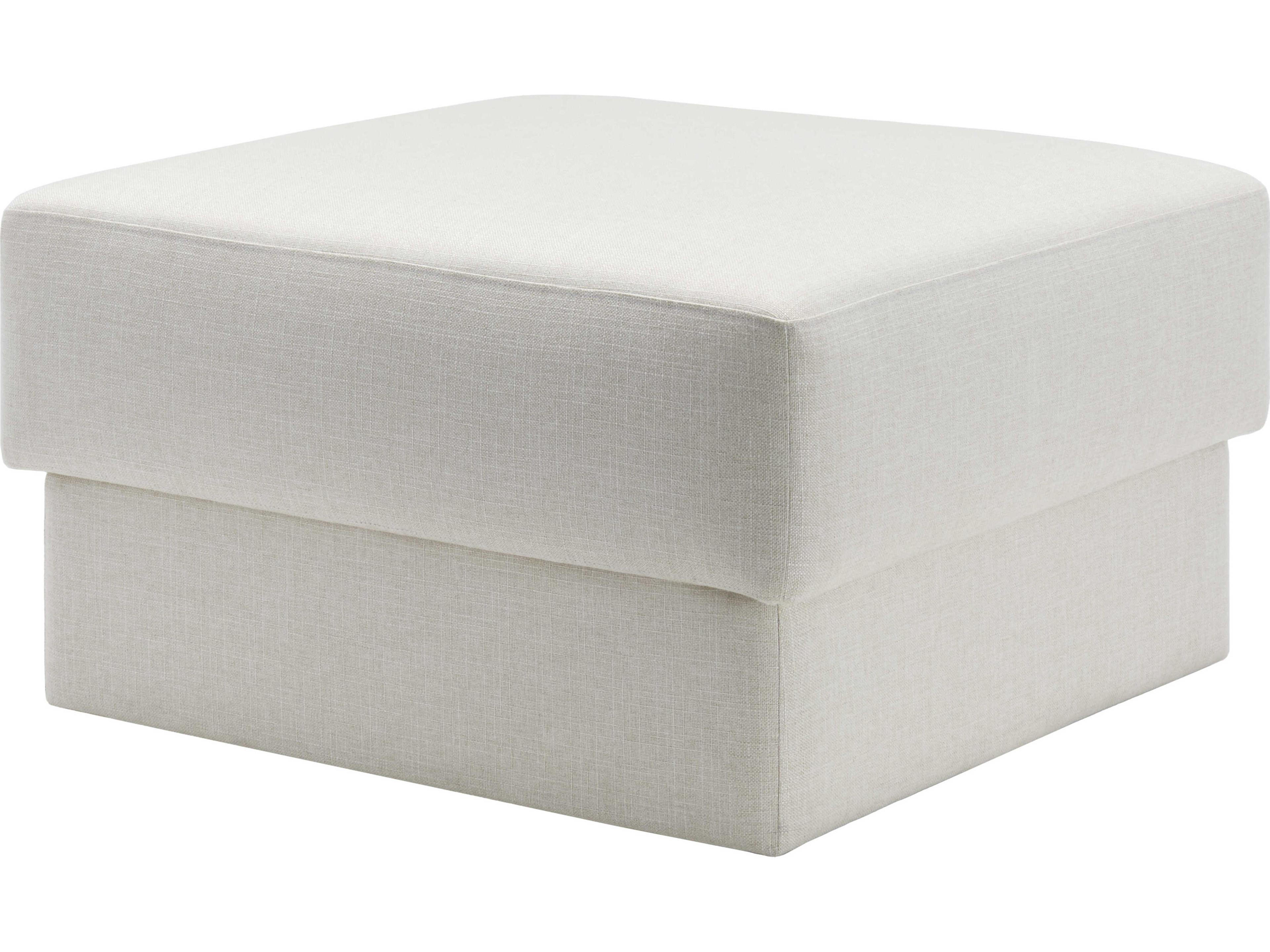 Surya Beldon White Upholstered Ottoman