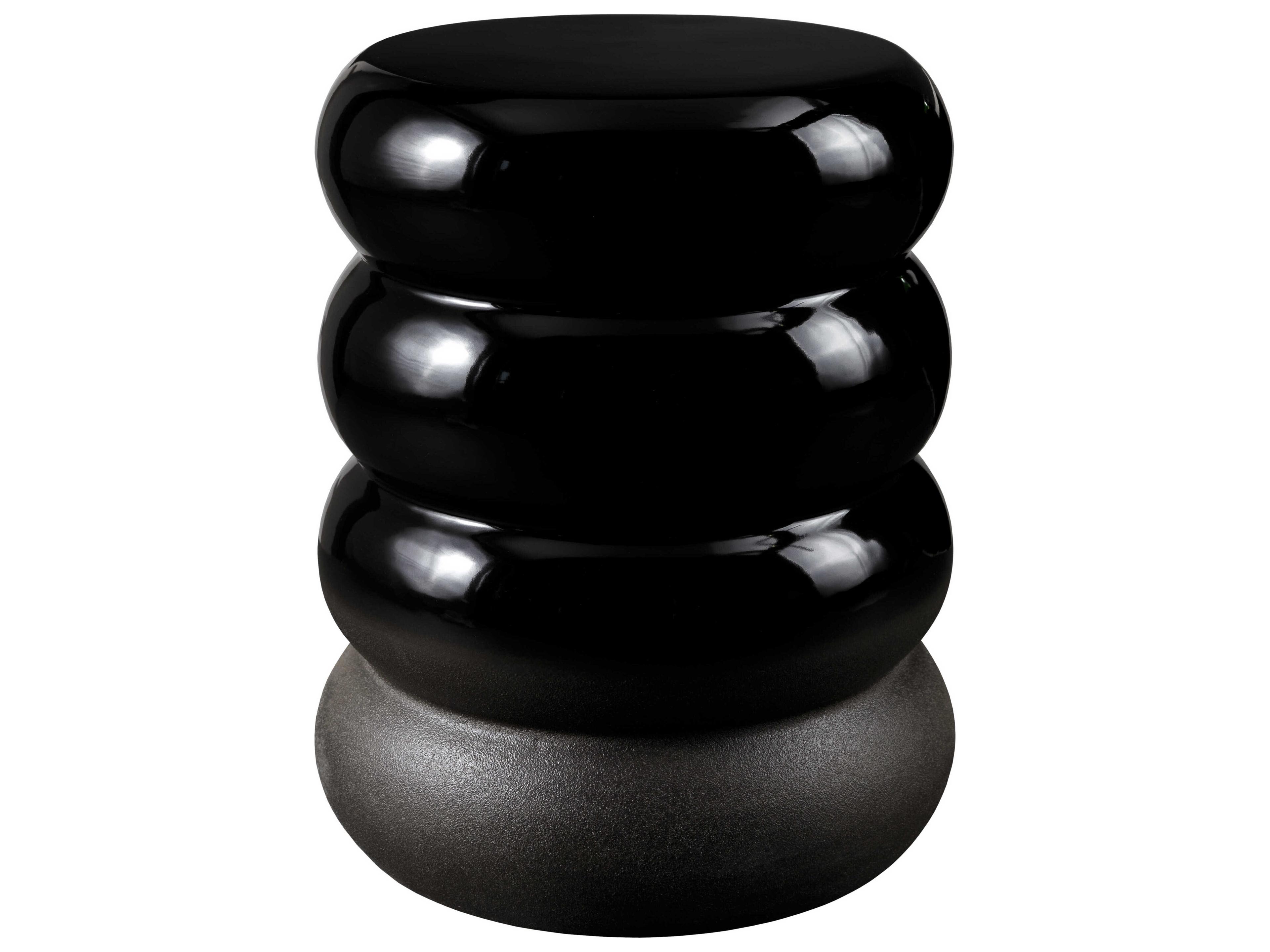 Surya Bizen Black Charcoal Accent Stool