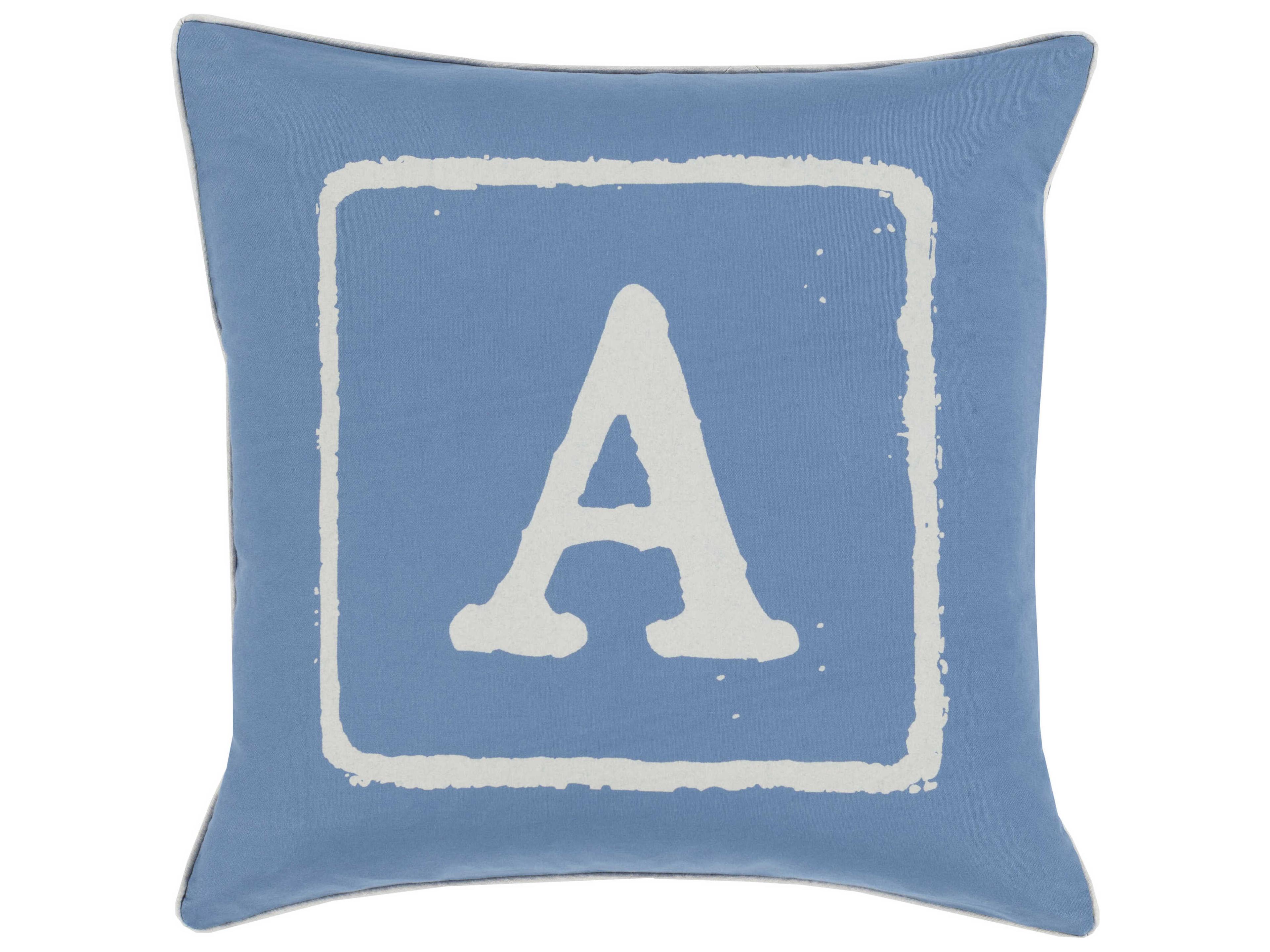 Surya Big Kid Blocks Blue Pillow