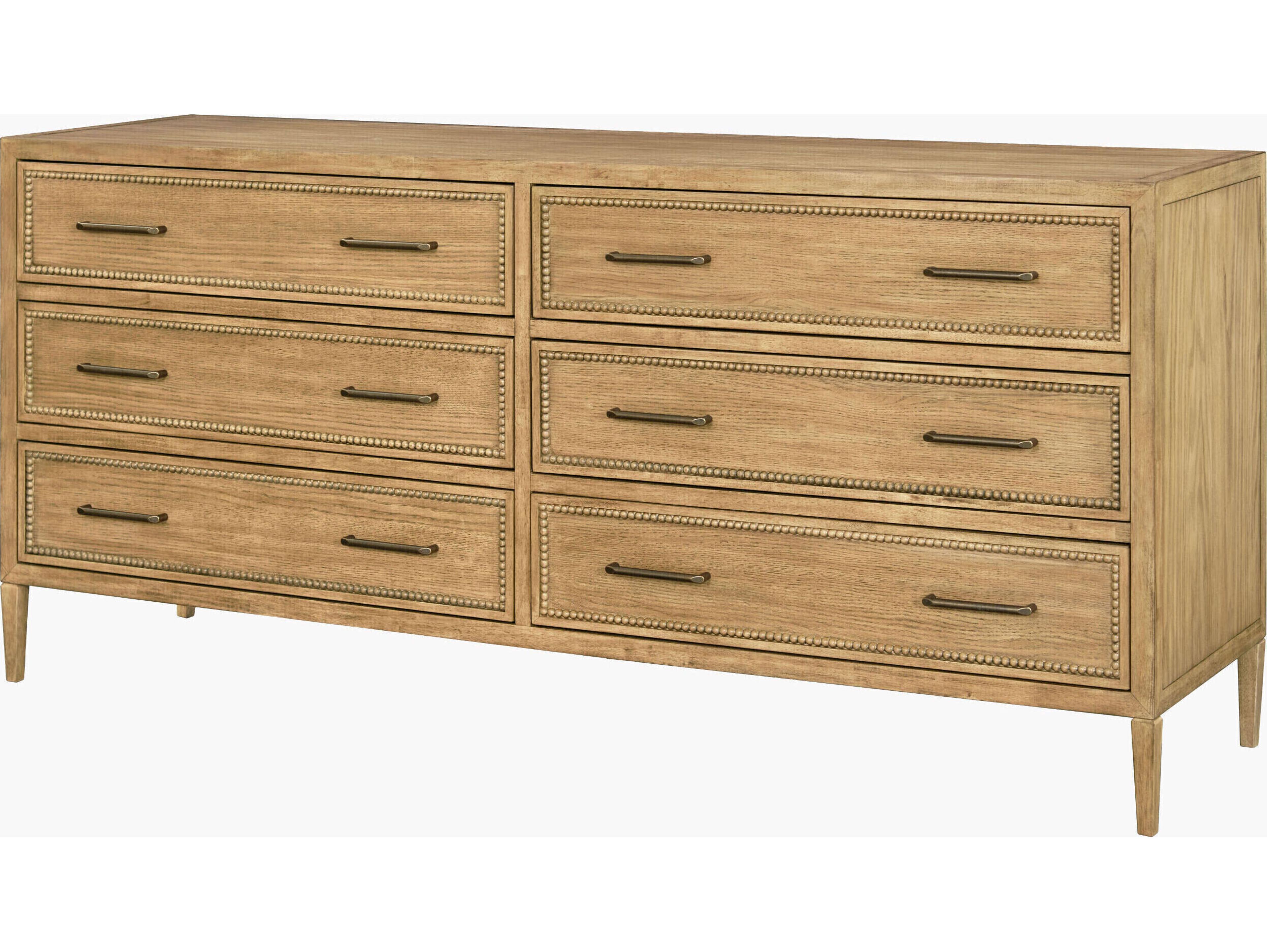 Surya Becki Owens Hermosa 6-Drawers Oak Wood Double Dresser