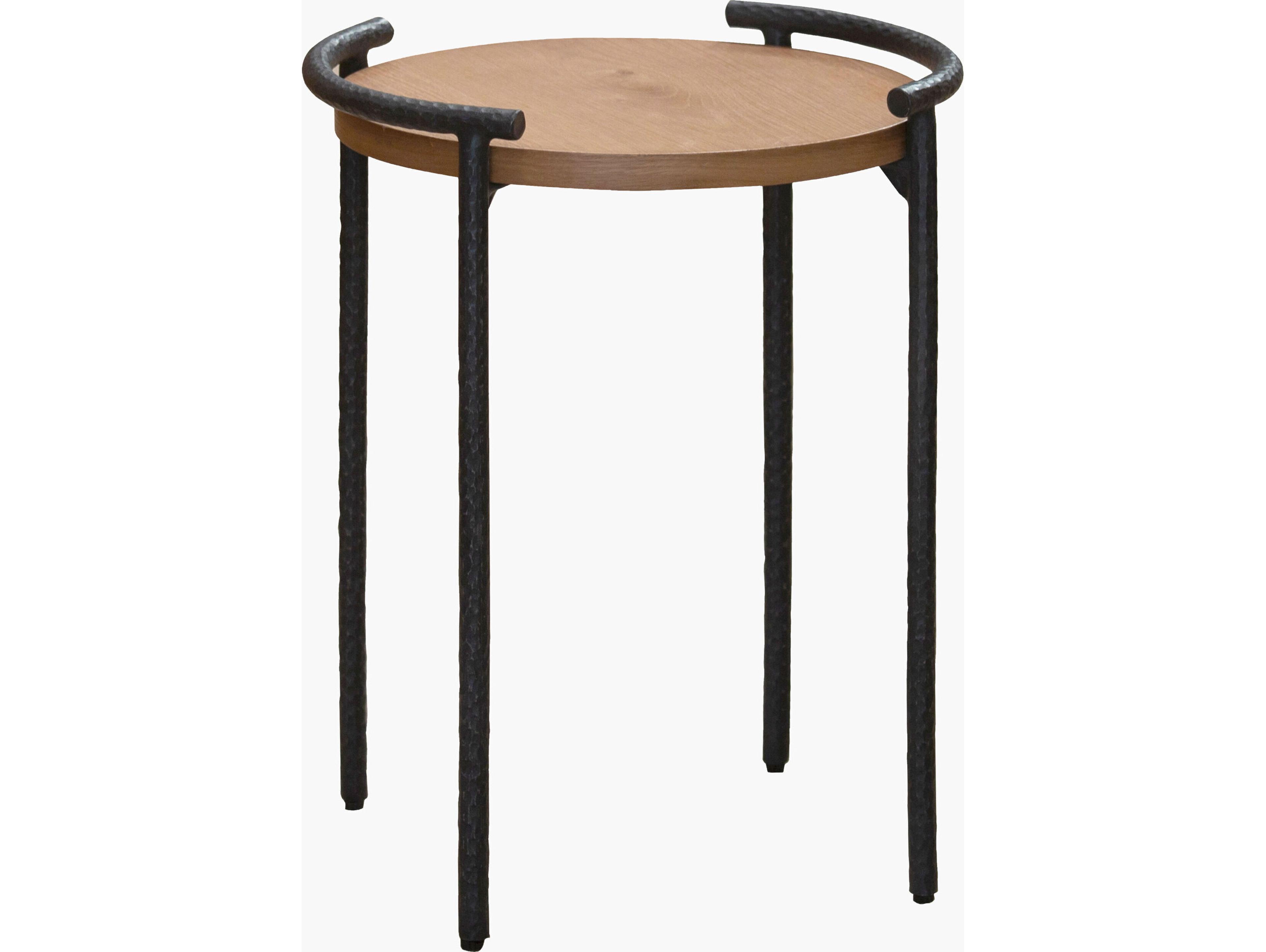 Surya Becki Owens Ojai Round Wood Beige End Table