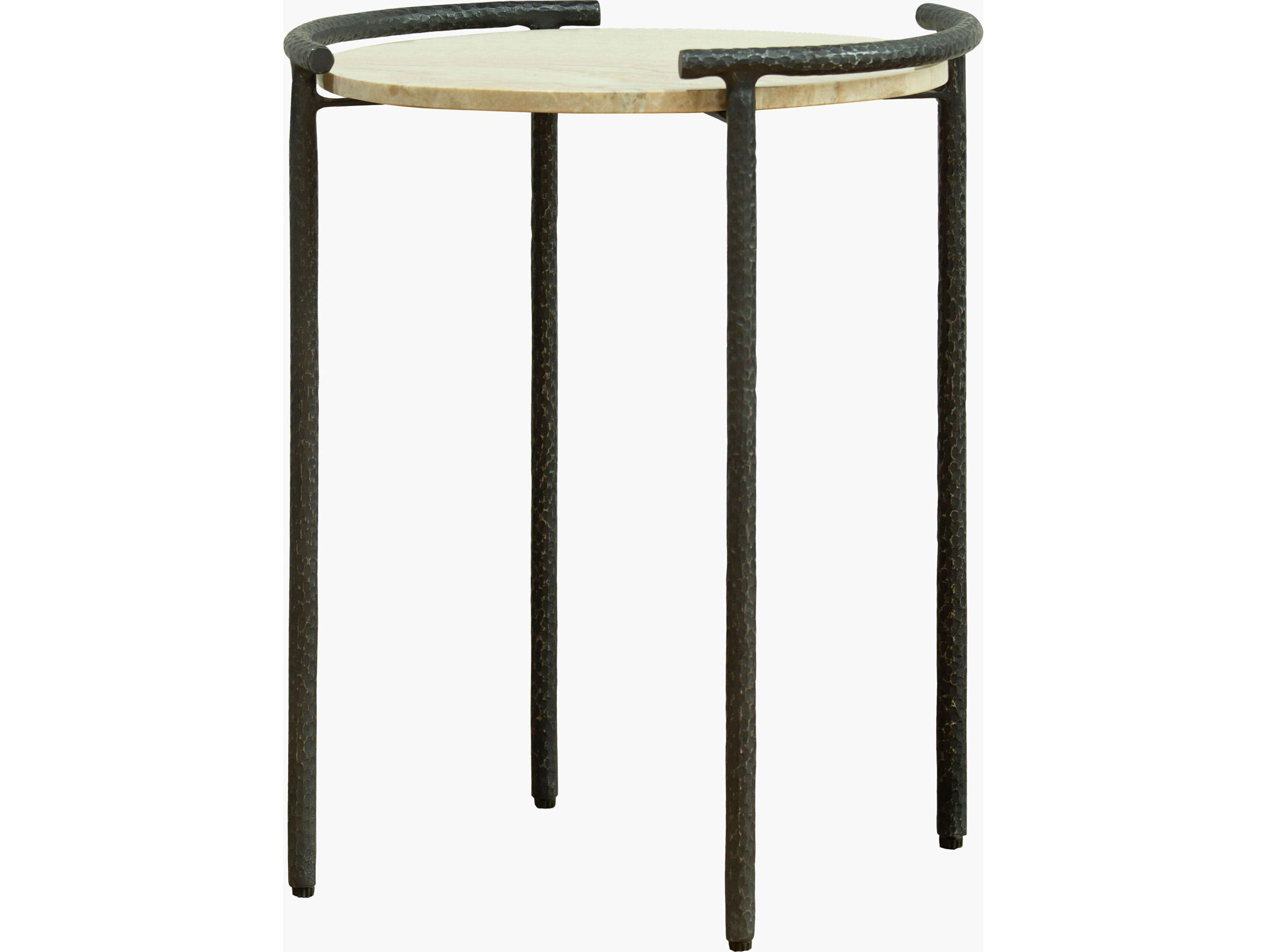 Surya Becki Owens Ojai Round Marble Cream End Table