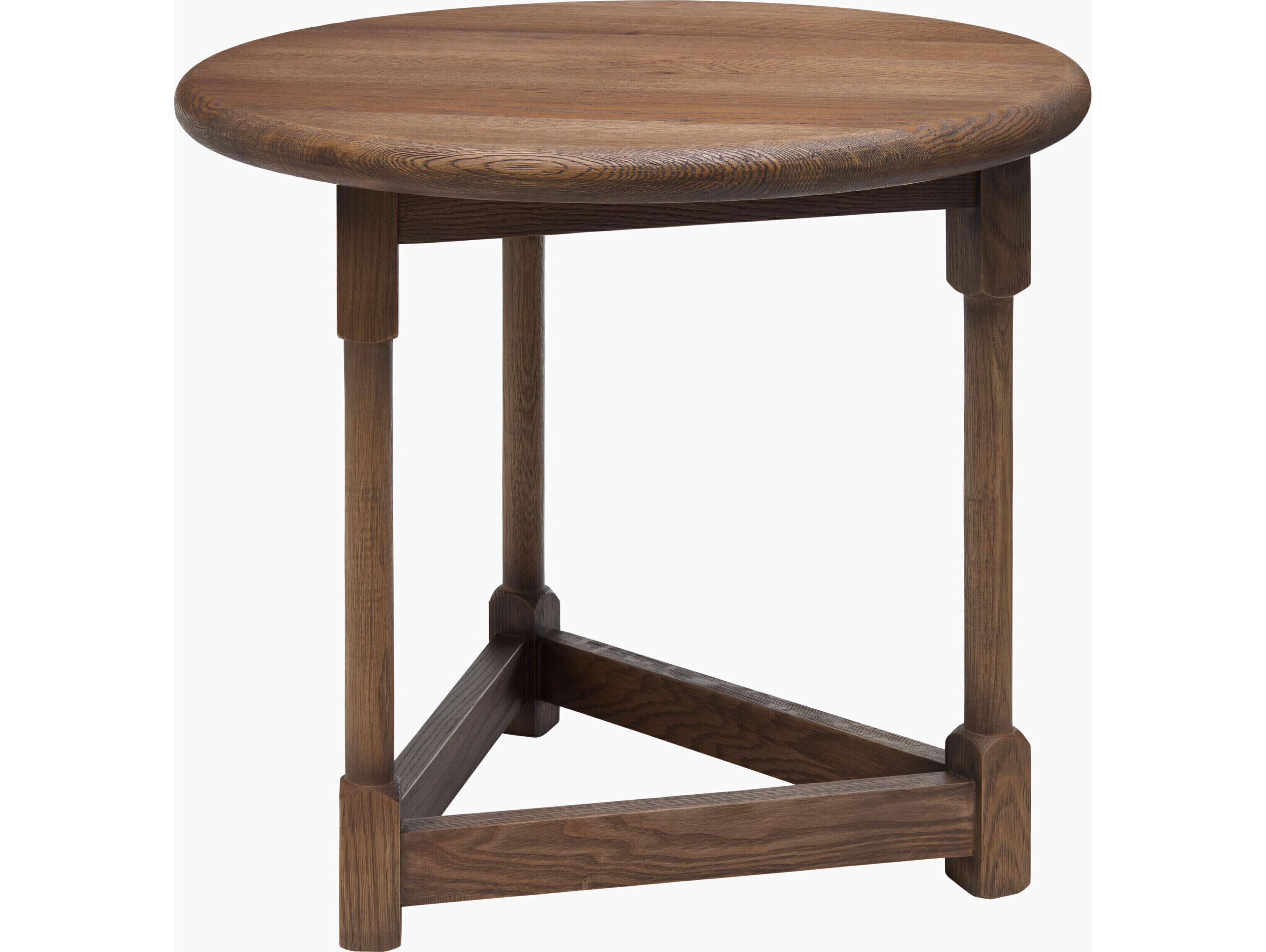 Surya Becki Owens Leandro Round Wood Brown End Table