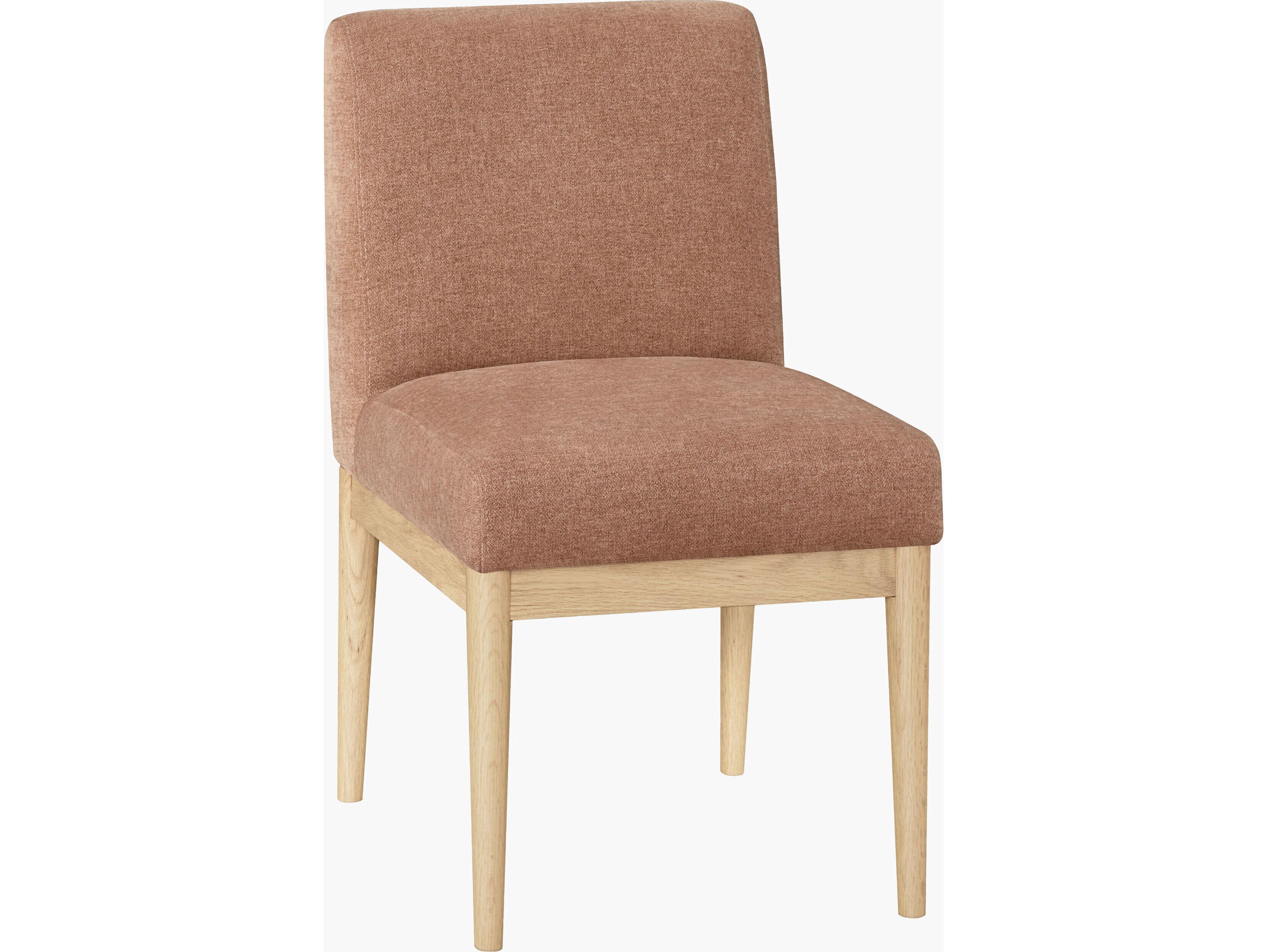 Surya Becki Owens Mollie Oak Wood Brown Upholstered Armless Dining Chair Set of 2