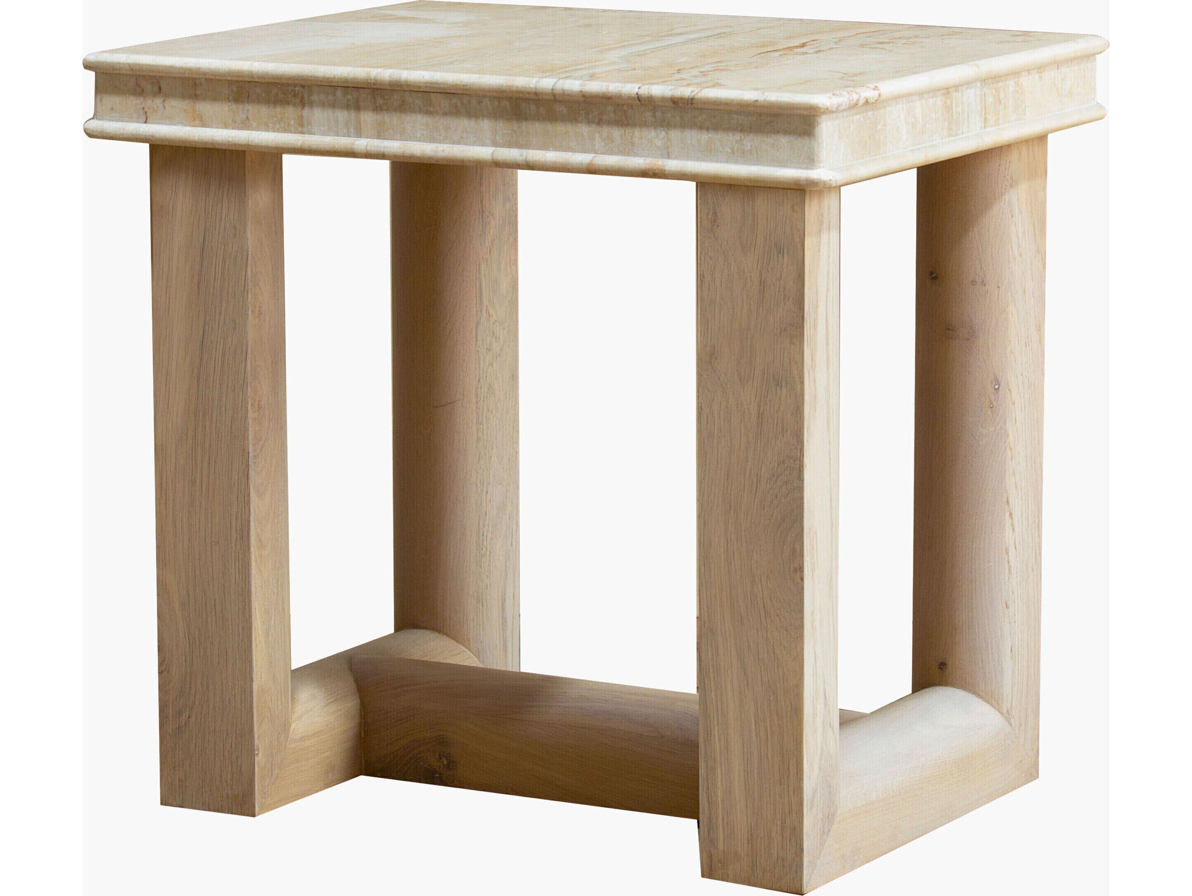 Surya Becki Owens Mayson Rectangular Marble Brown End Table