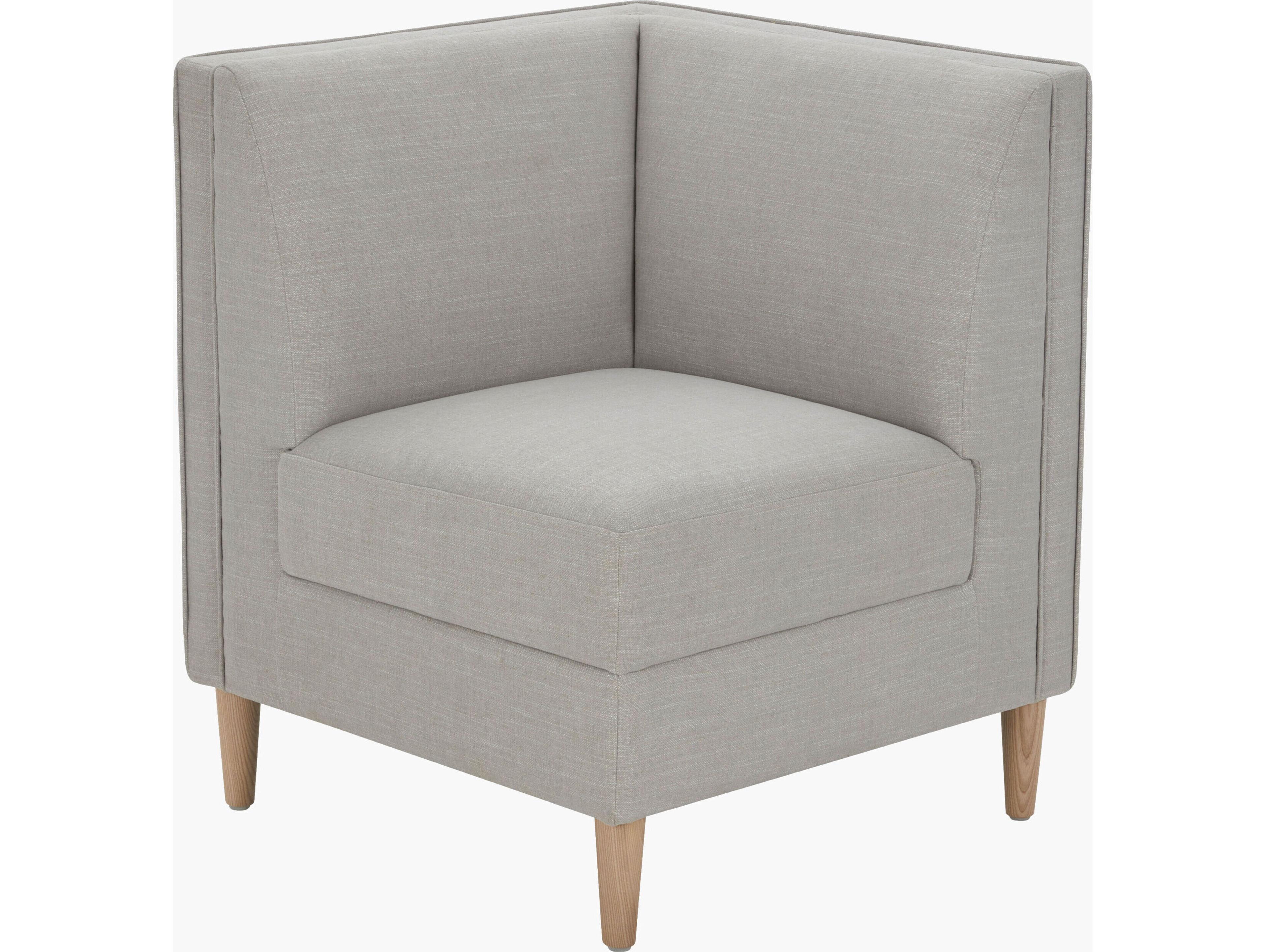 Surya Becki Owens Stinson Ash Wood Gray Upholstered Armless Dining Chair