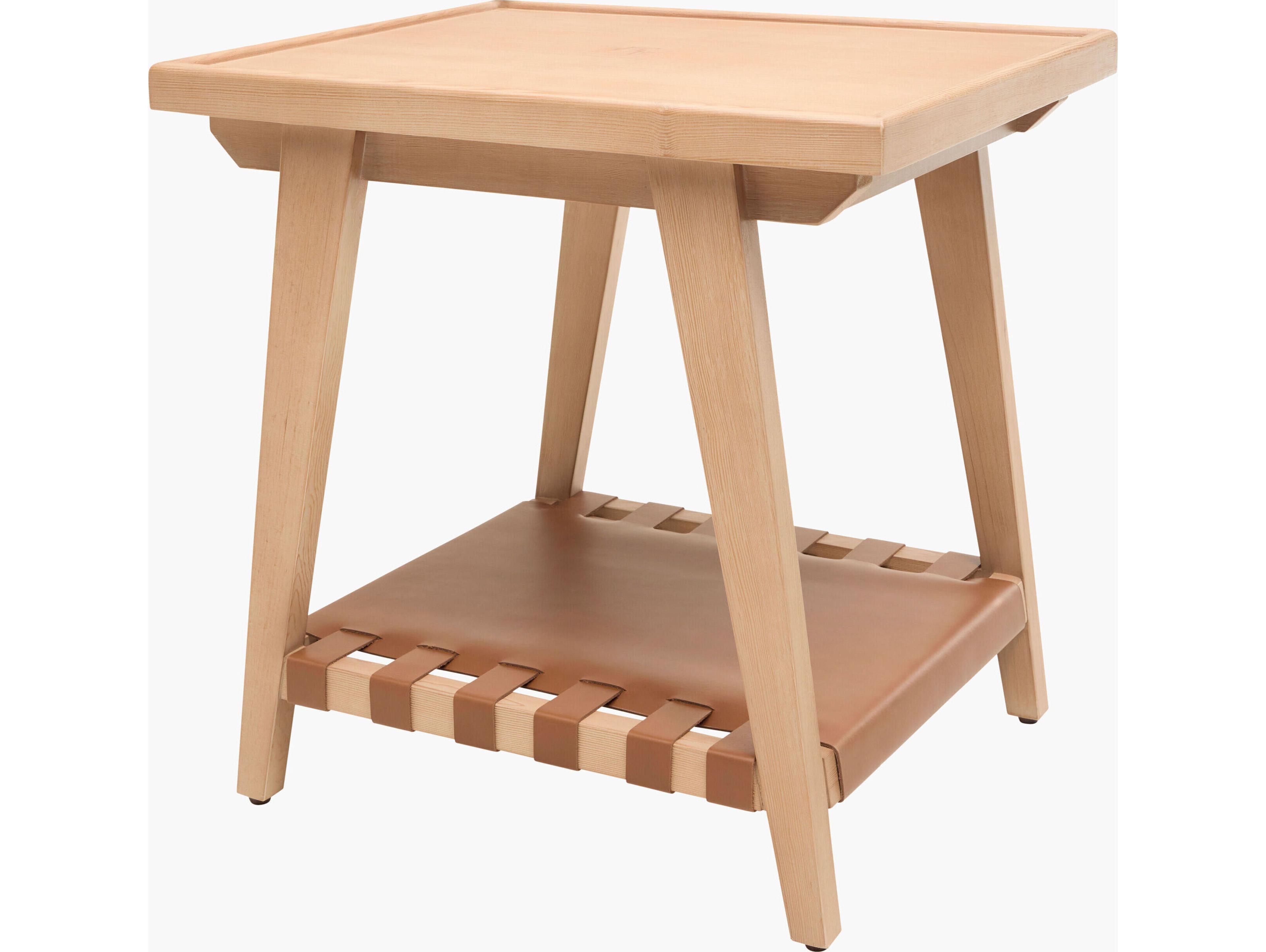 Surya Becki Owens Taft Rectangular Wood Beige Brown End Table