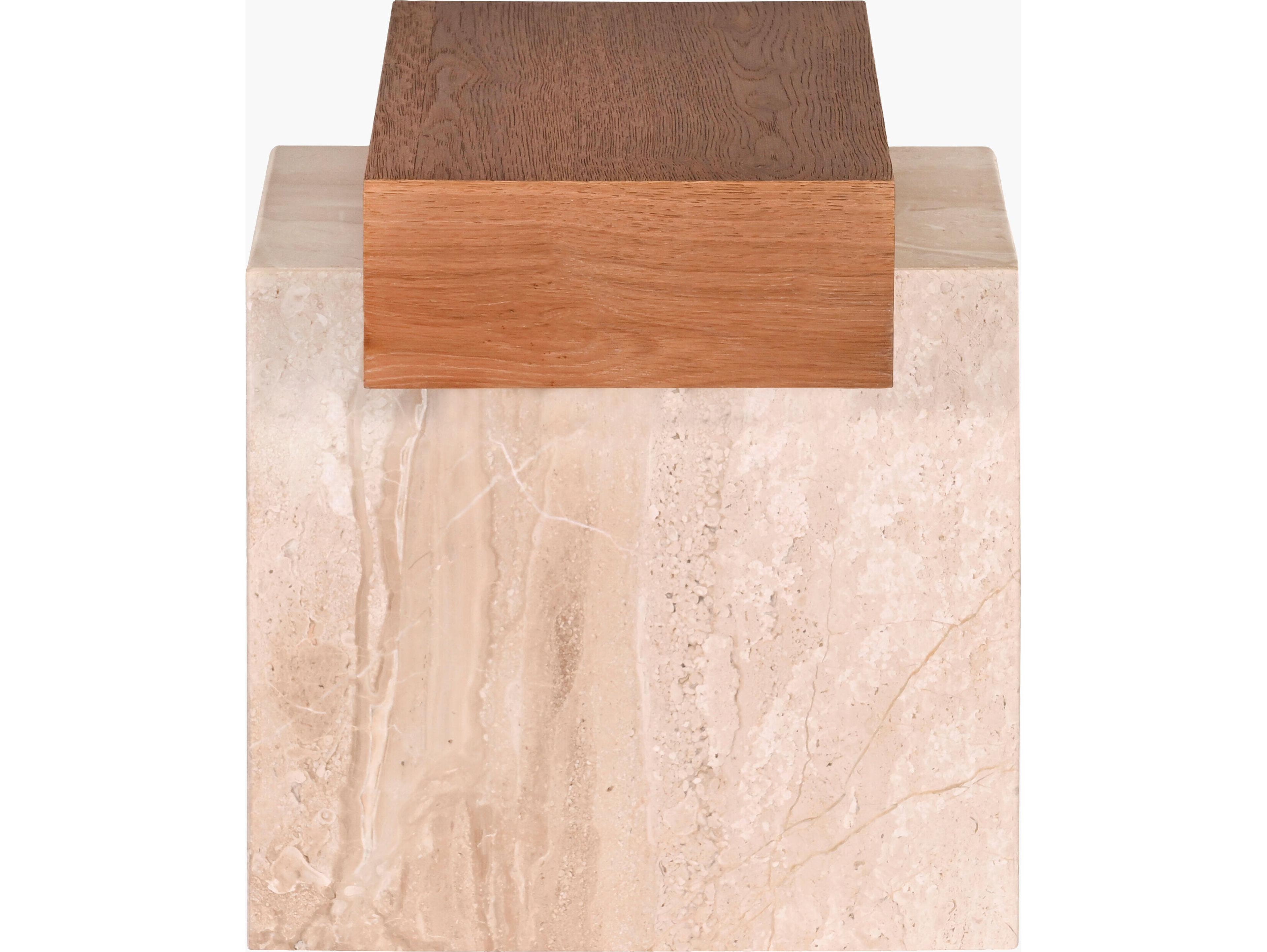 Surya Tulare Square Wood Cream End Table