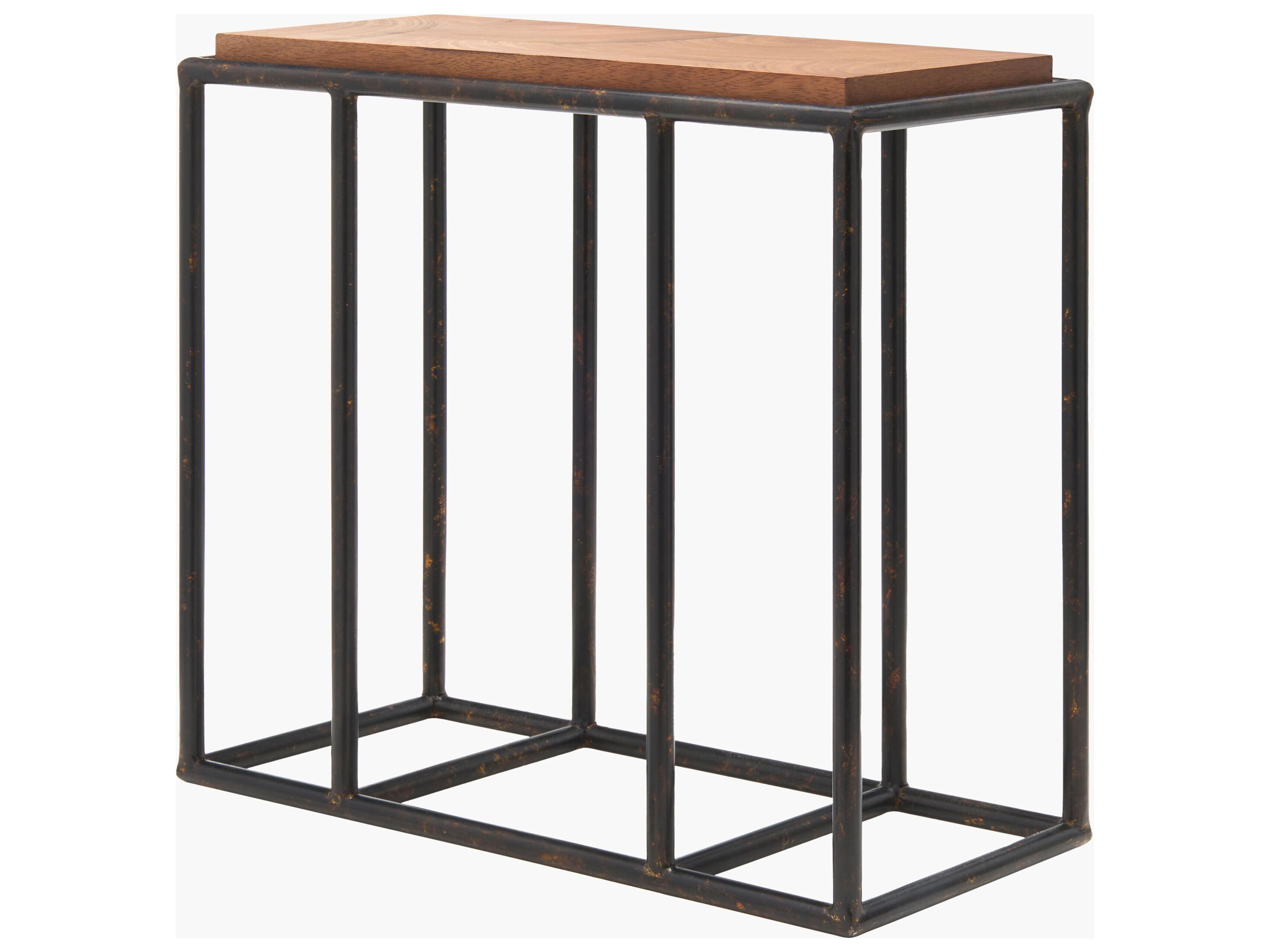 Surya Brax Rectangular Wood Brown Black End Table