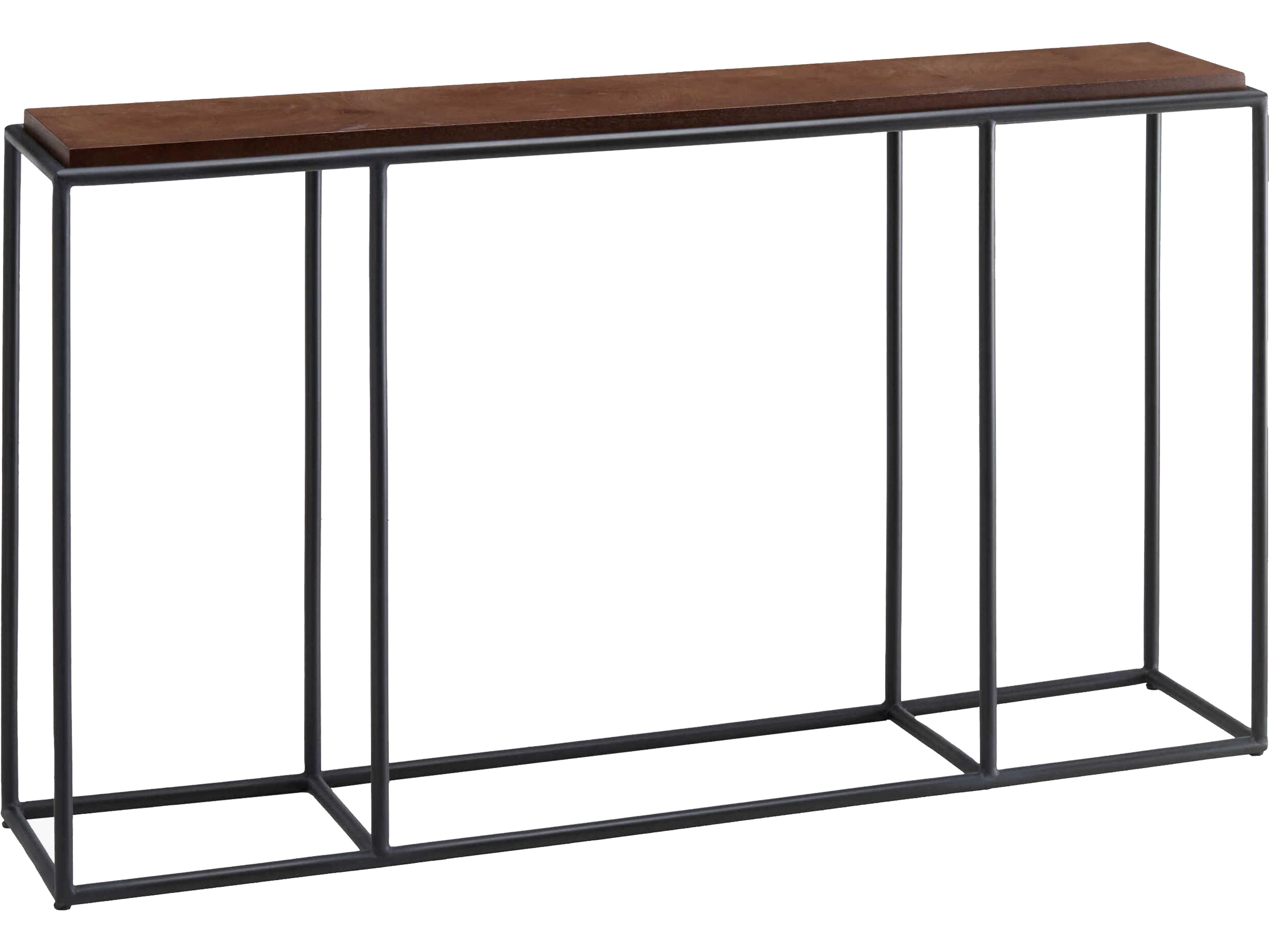 Surya Brax Rectangular Wood Brown Black Console Table