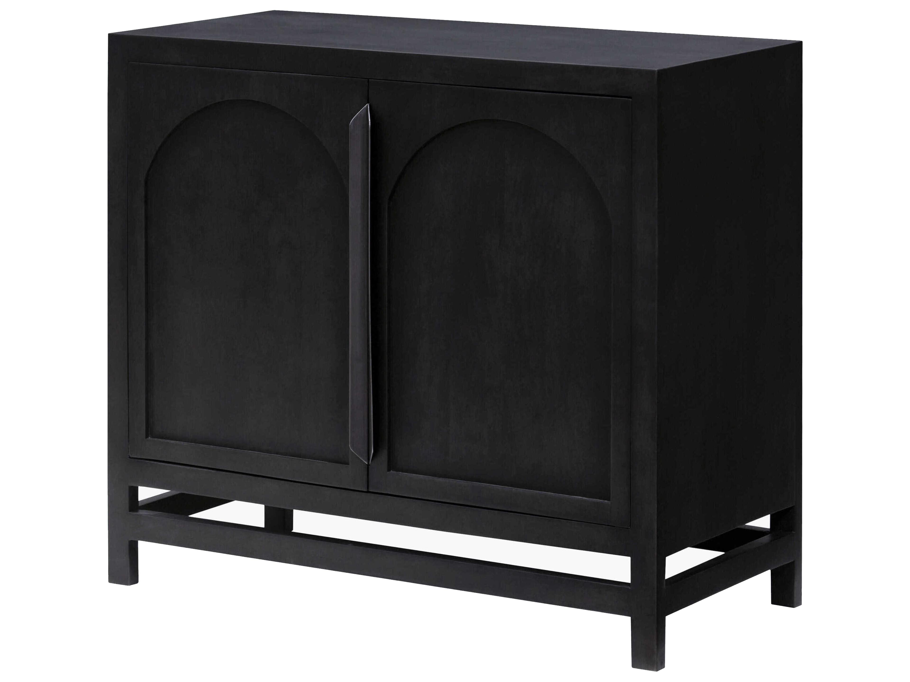 Surya Byron Black Mango Wood Accent Cabinet