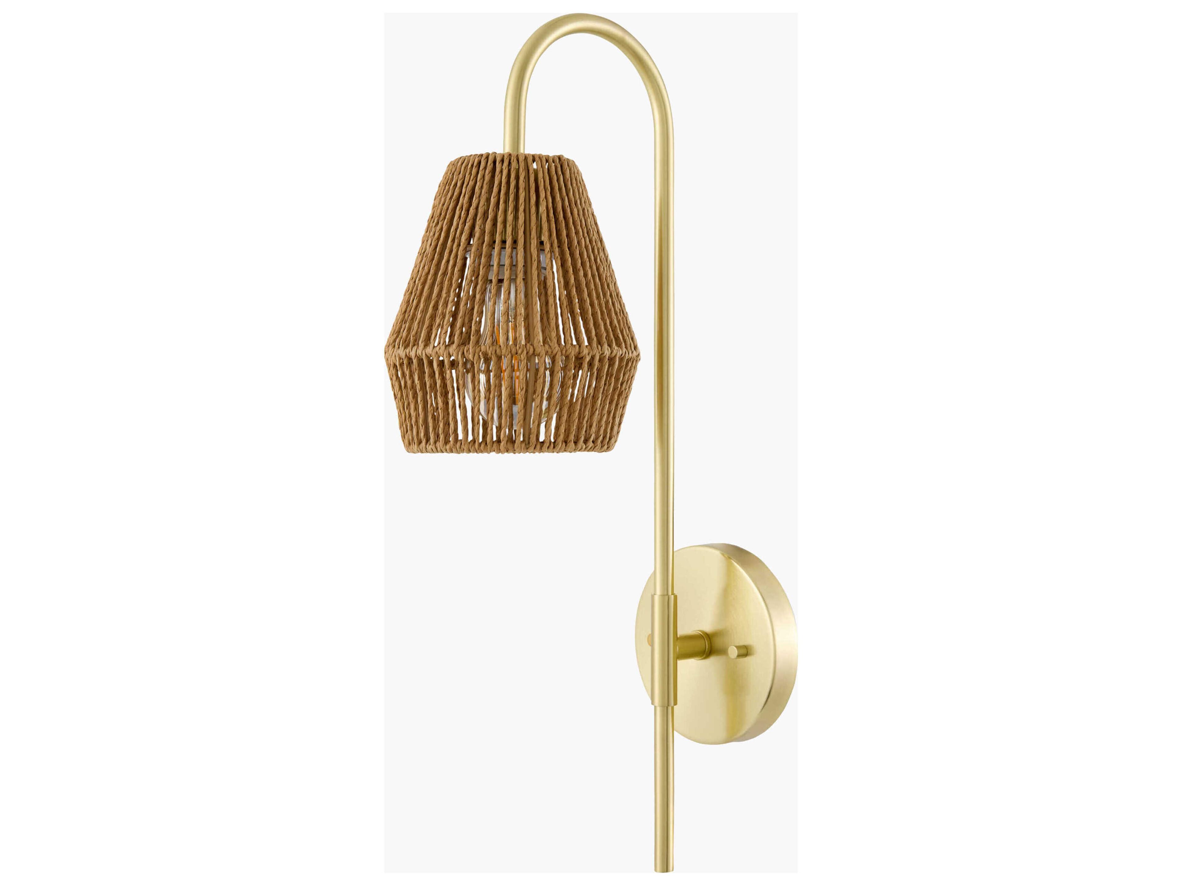 Surya Bezas 1-Light Metallic Gold Wall Sconce