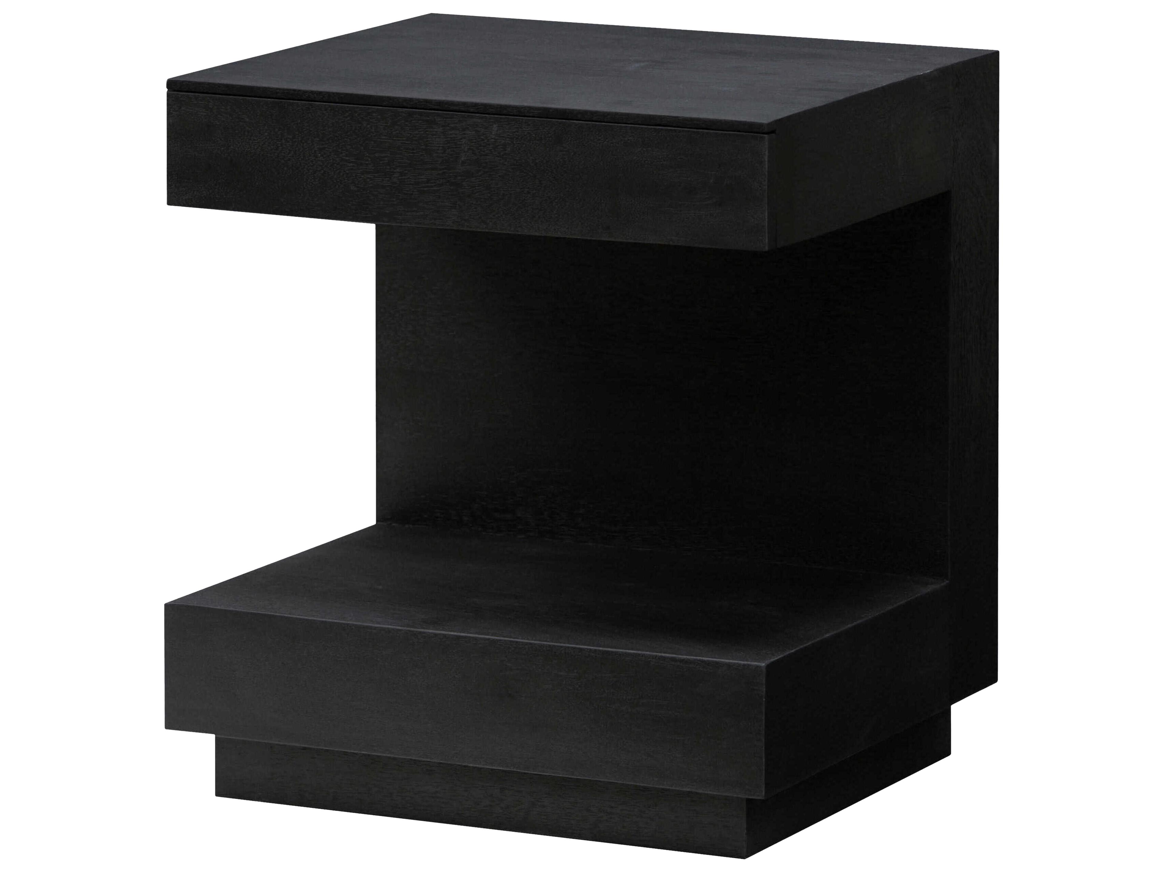 Surya Coburn Rectangular Wood Black End Table
