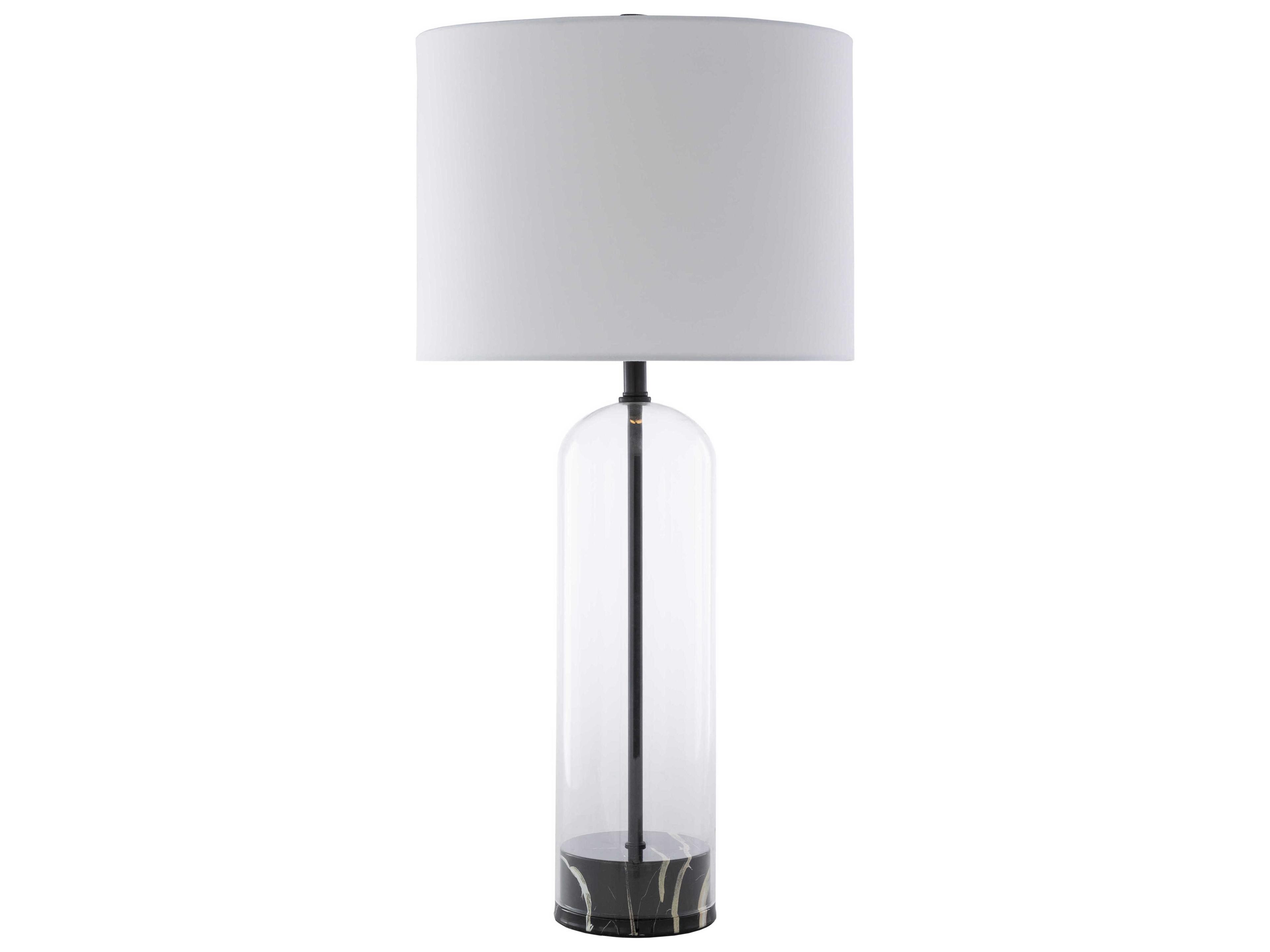 Surya Carthage Clear White Cotton Buffet Lamp