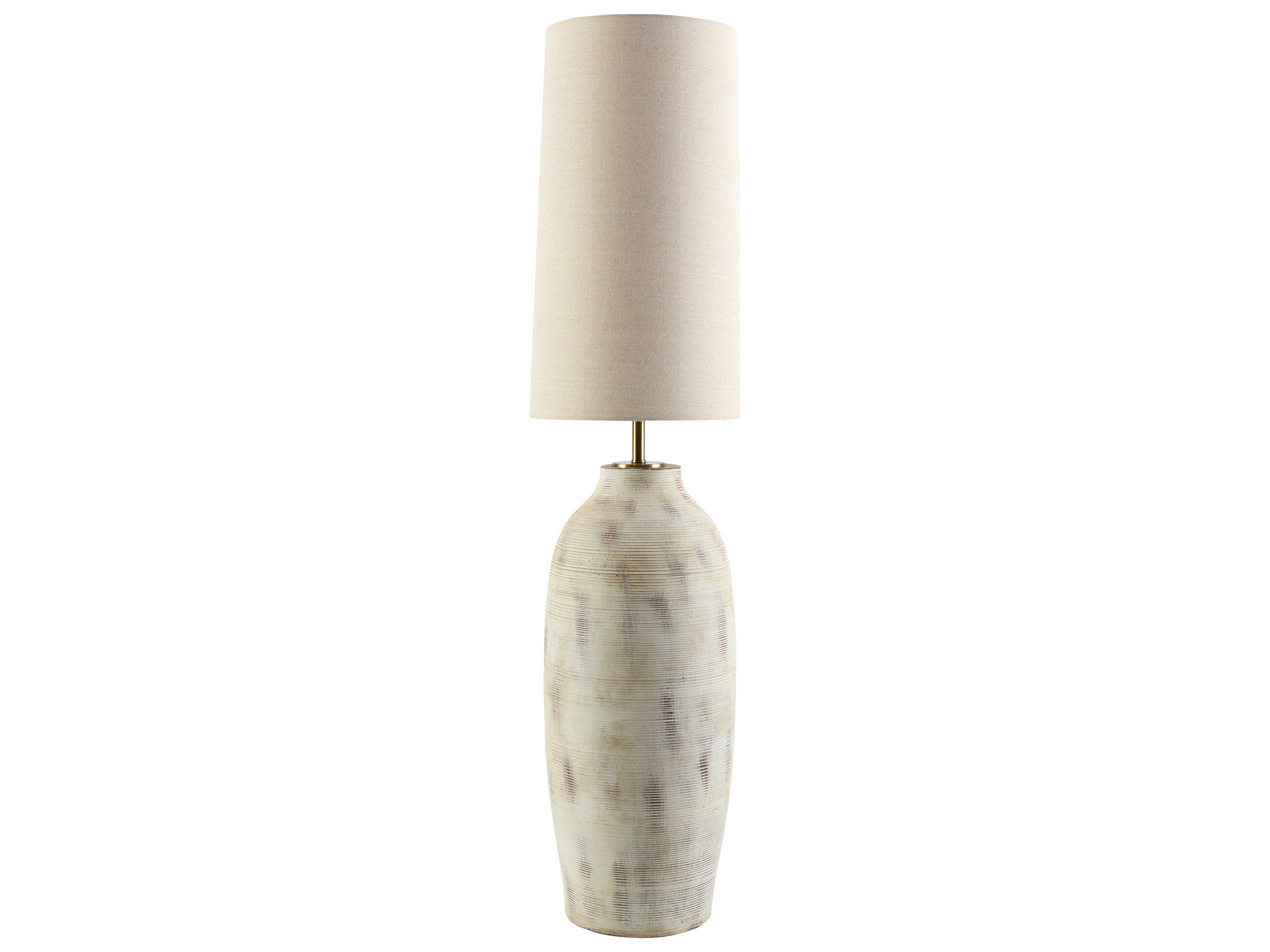 Surya Colfio Cream Wheat Linen Off White Floor Lamp