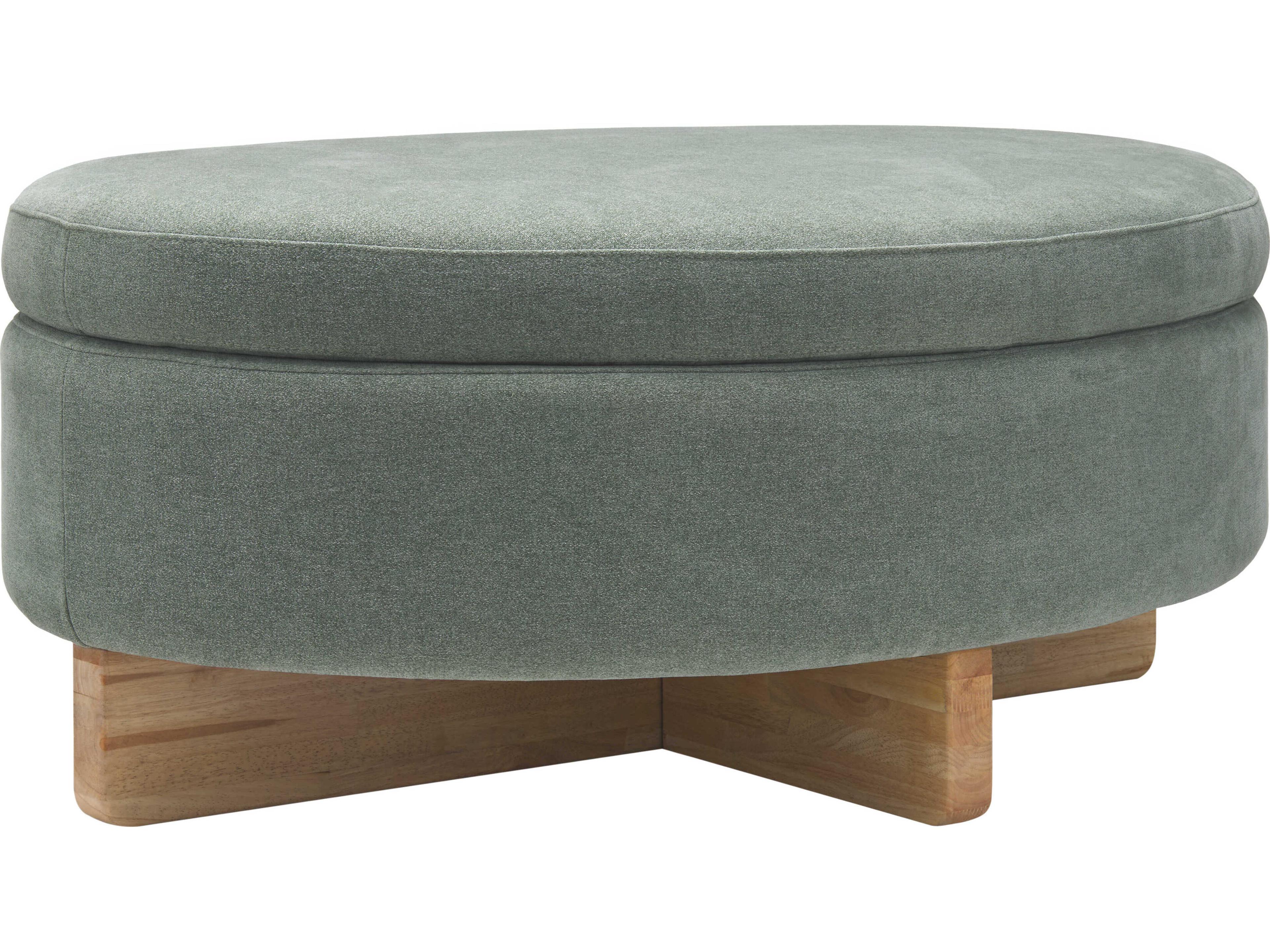 Surya Corson Brown Green Upholstered Ottoman