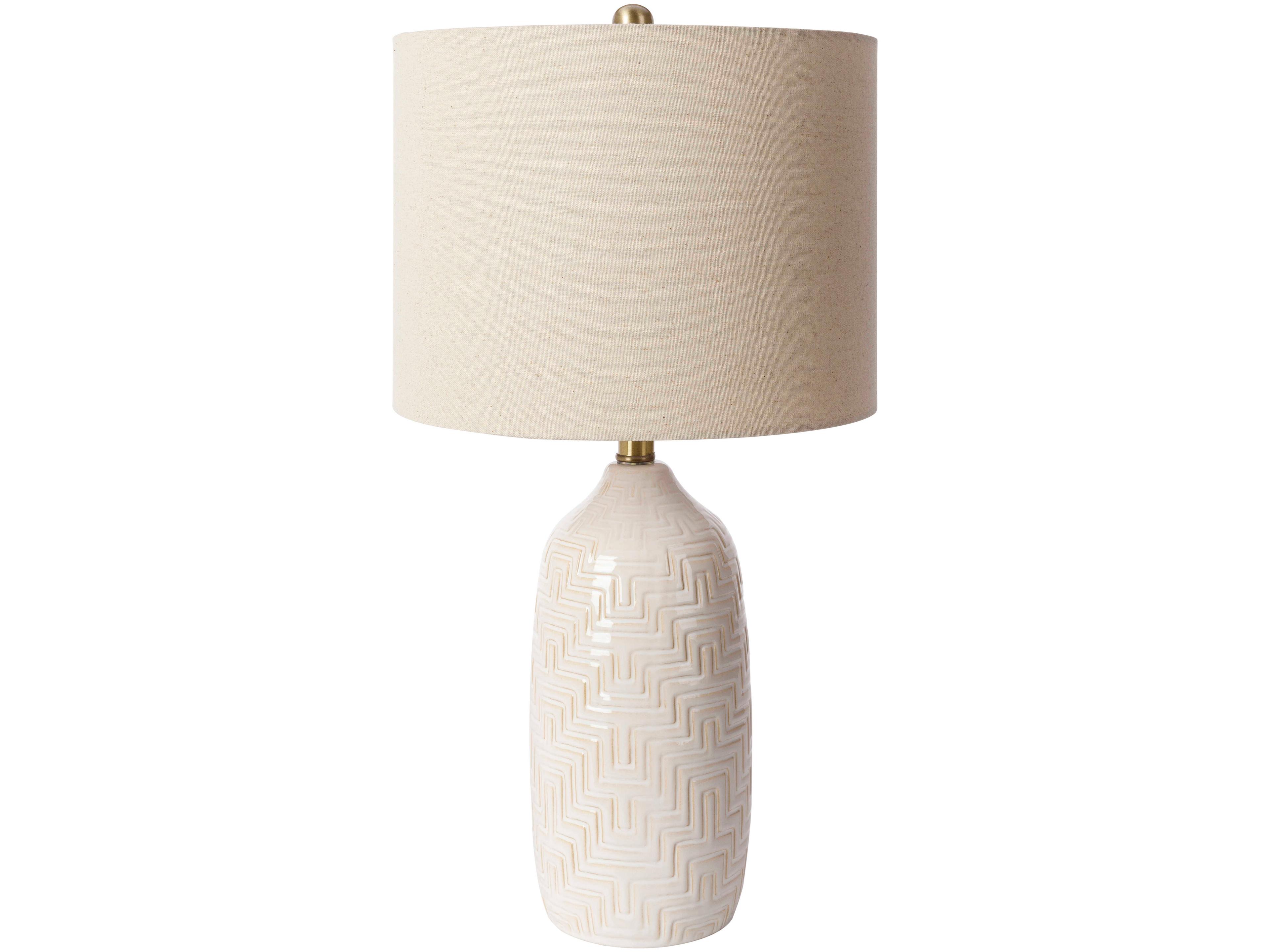 Surya Corinth White Table Lamp