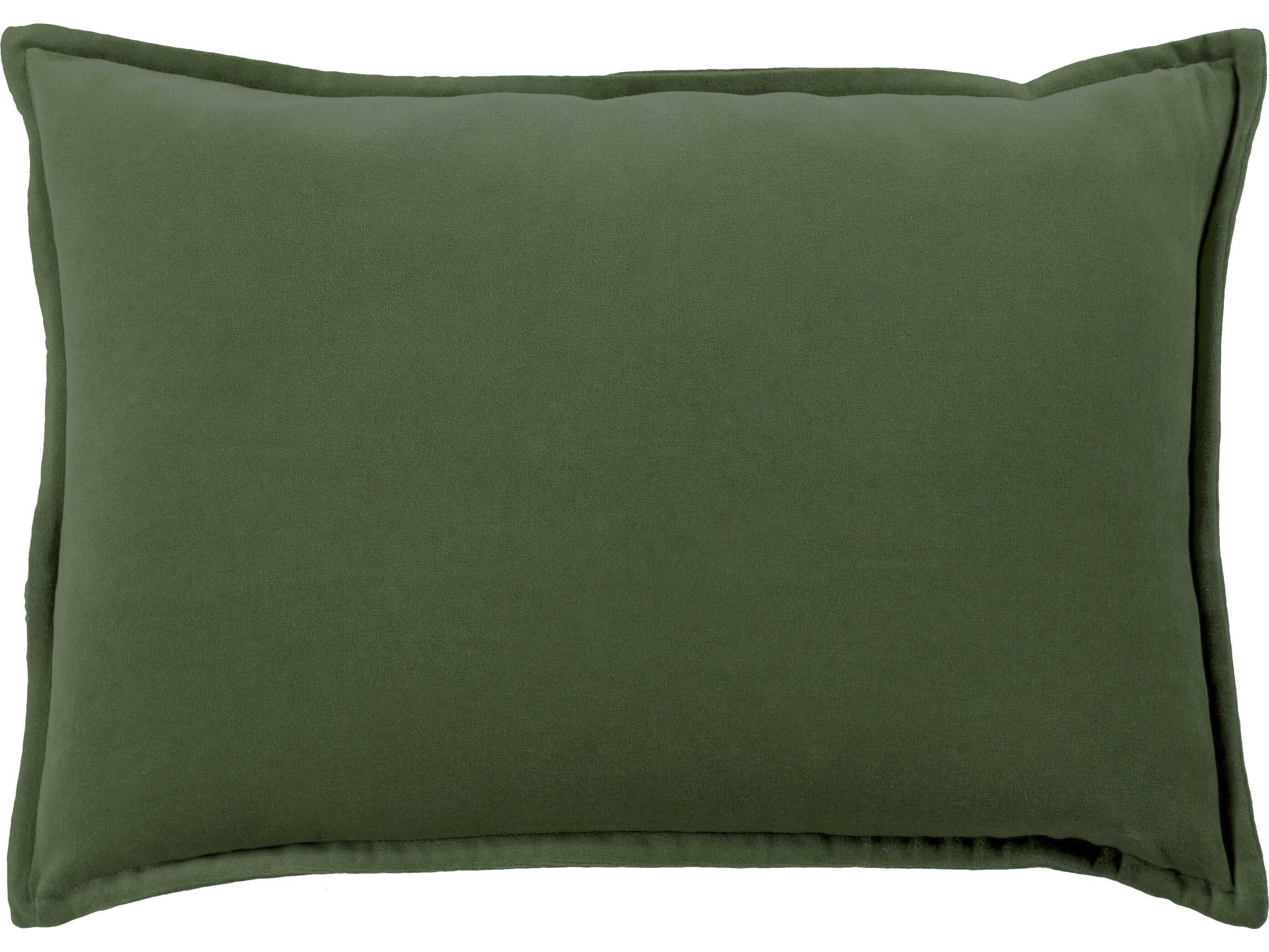 Surya Cotton Velvet Medium Green Pillow