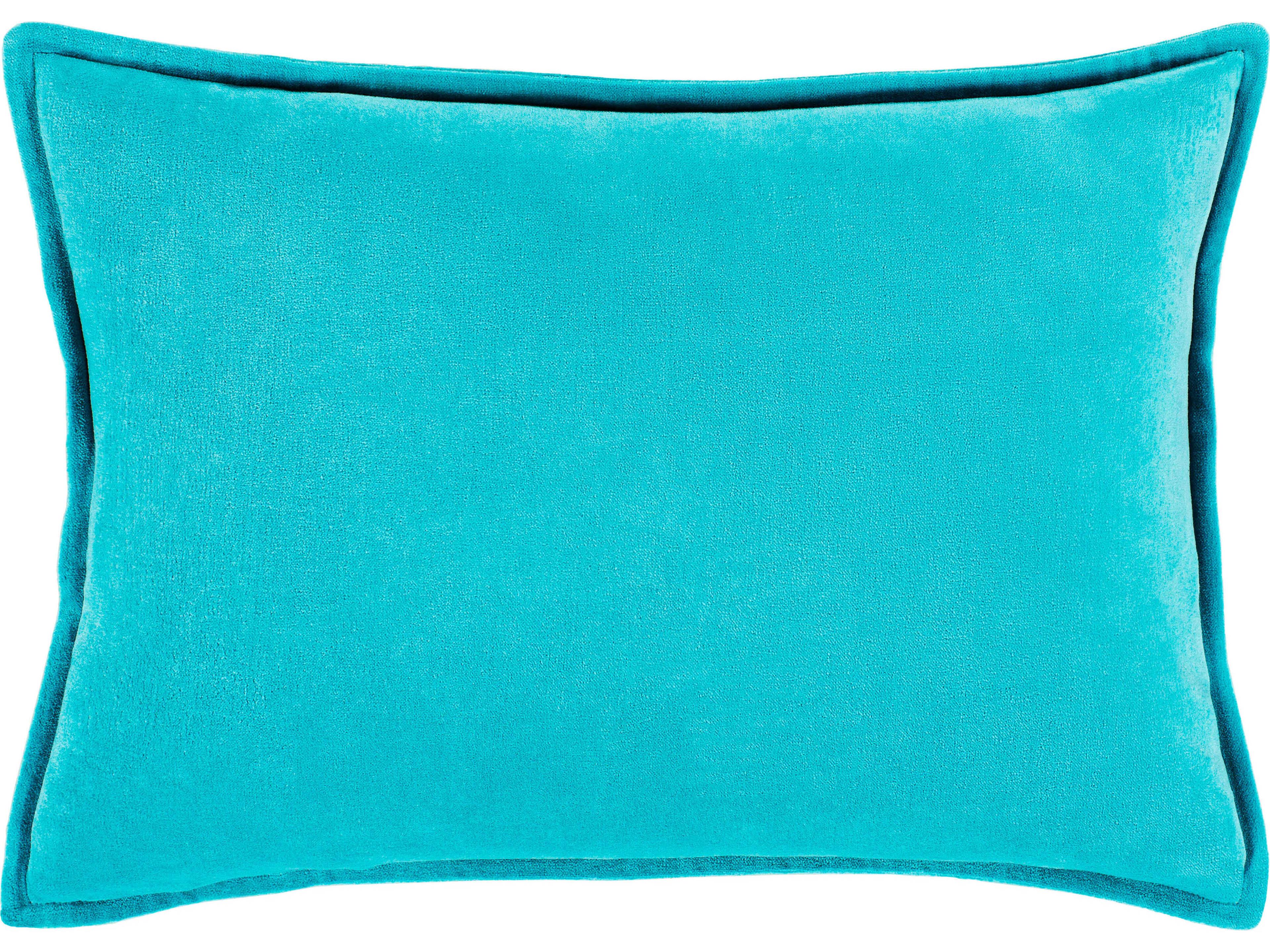 Surya Cotton Velvet Aqua Pillow