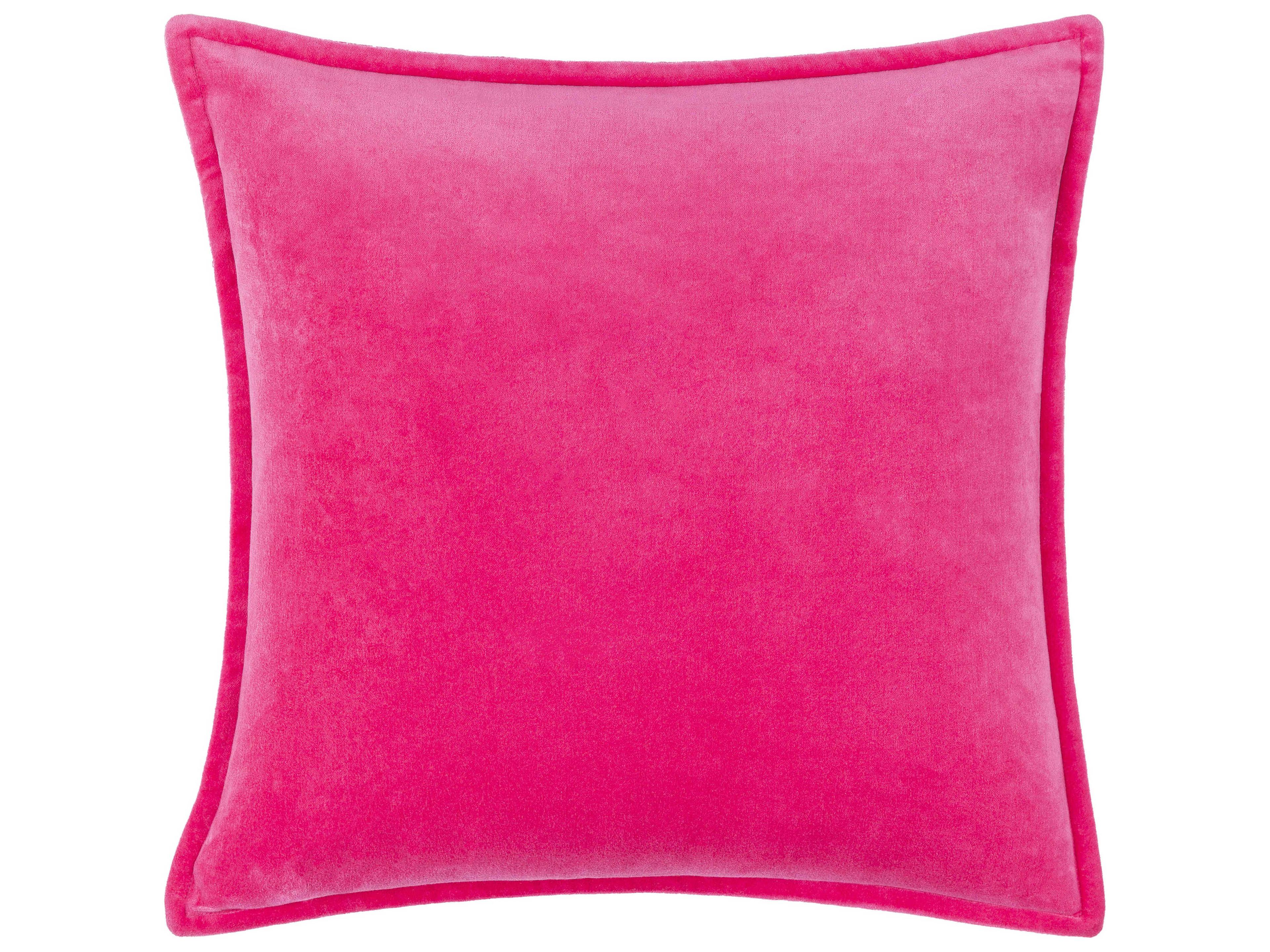 Surya Cotton Velvet Rose Pillow